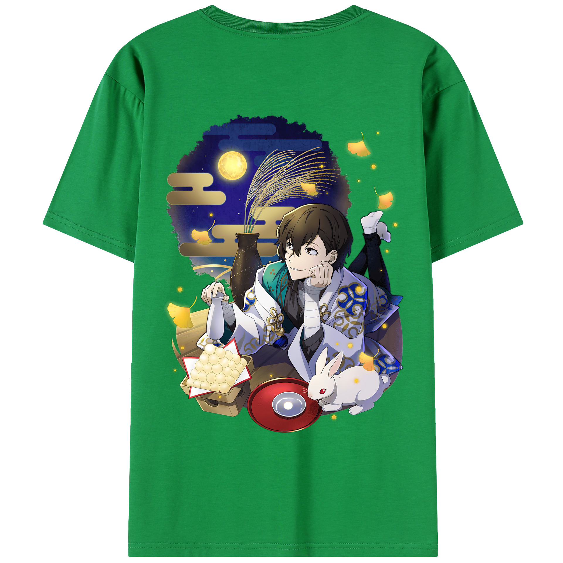 （画像用） 文豪ストレイドッグス Bungo Stray Dogs 綿100％ メンズ半袖Tシャツ（バックプリント） 通気性