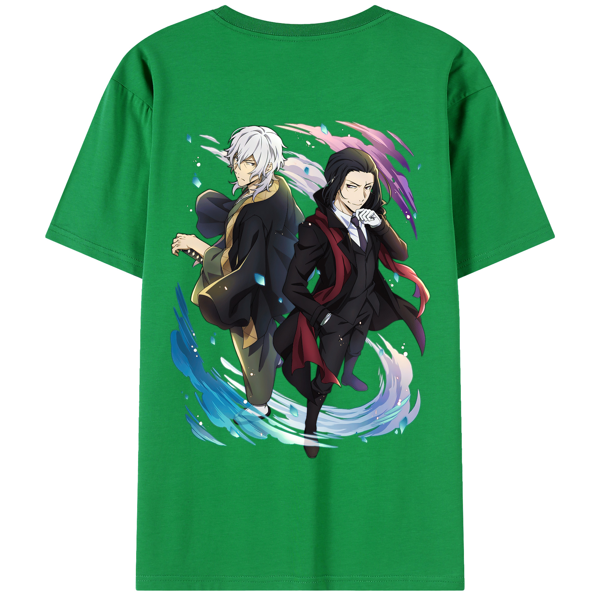 文豪ストレイドッグス Bungo Stray Dogs 綿100％ メンズ半袖Tシャツ（バックプリント） 通気性