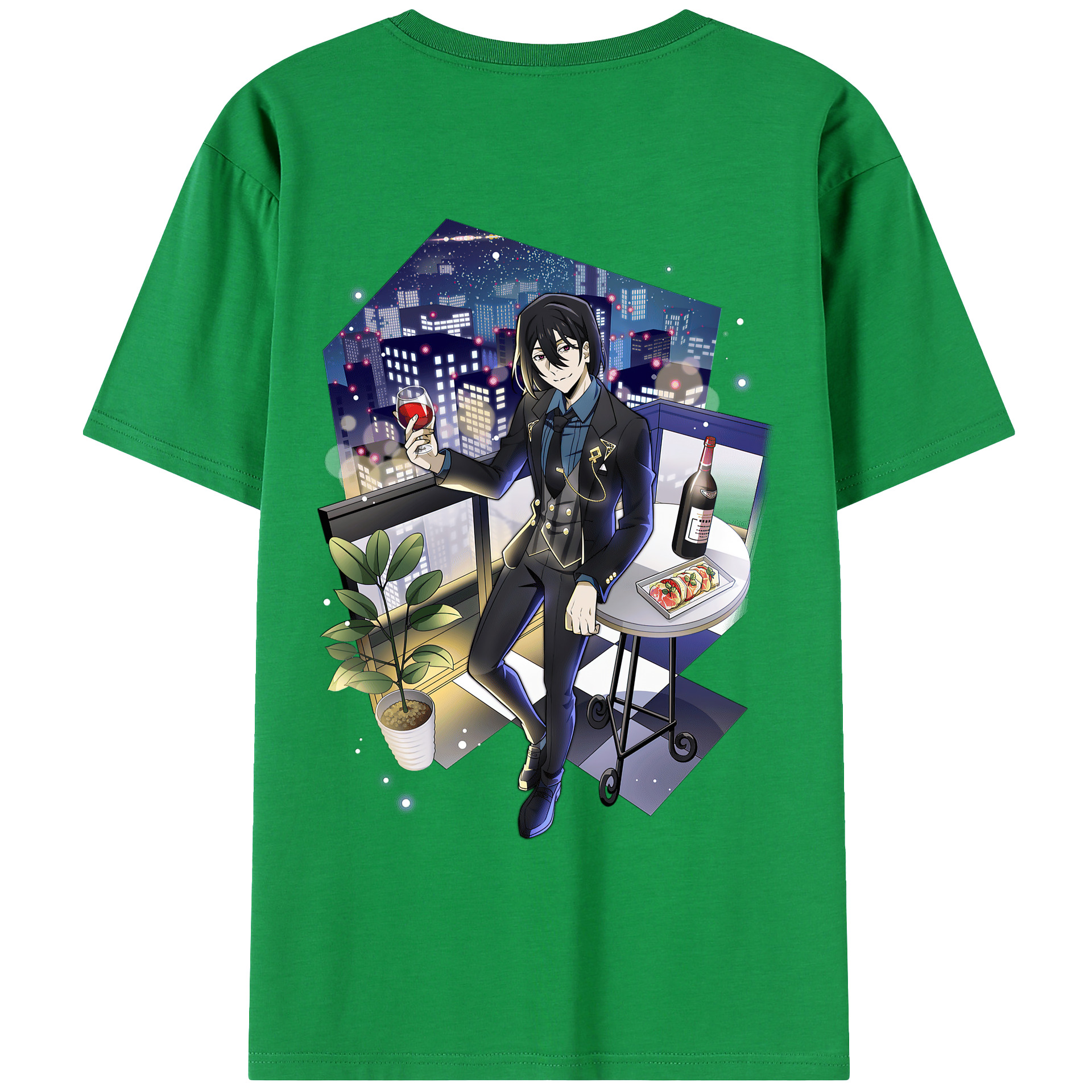 （画像用） 文豪ストレイドッグス Bungo Stray Dogs 綿100％ メンズ半袖Tシャツ（バックプリント） 通気性