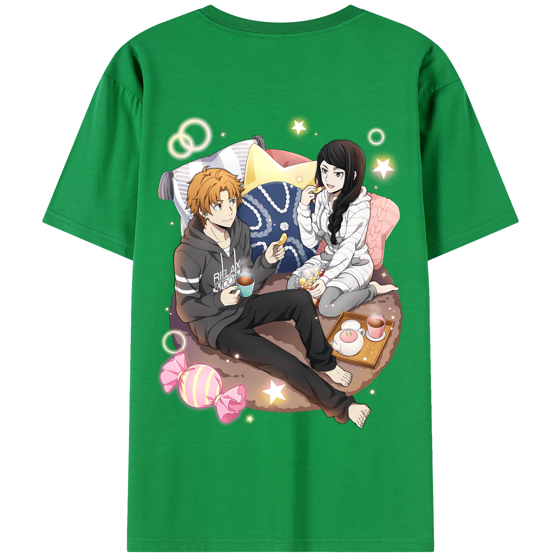 （画像用） 文豪ストレイドッグス Bungo Stray Dogs 綿100％ メンズ半袖Tシャツ（バックプリント） 通気性