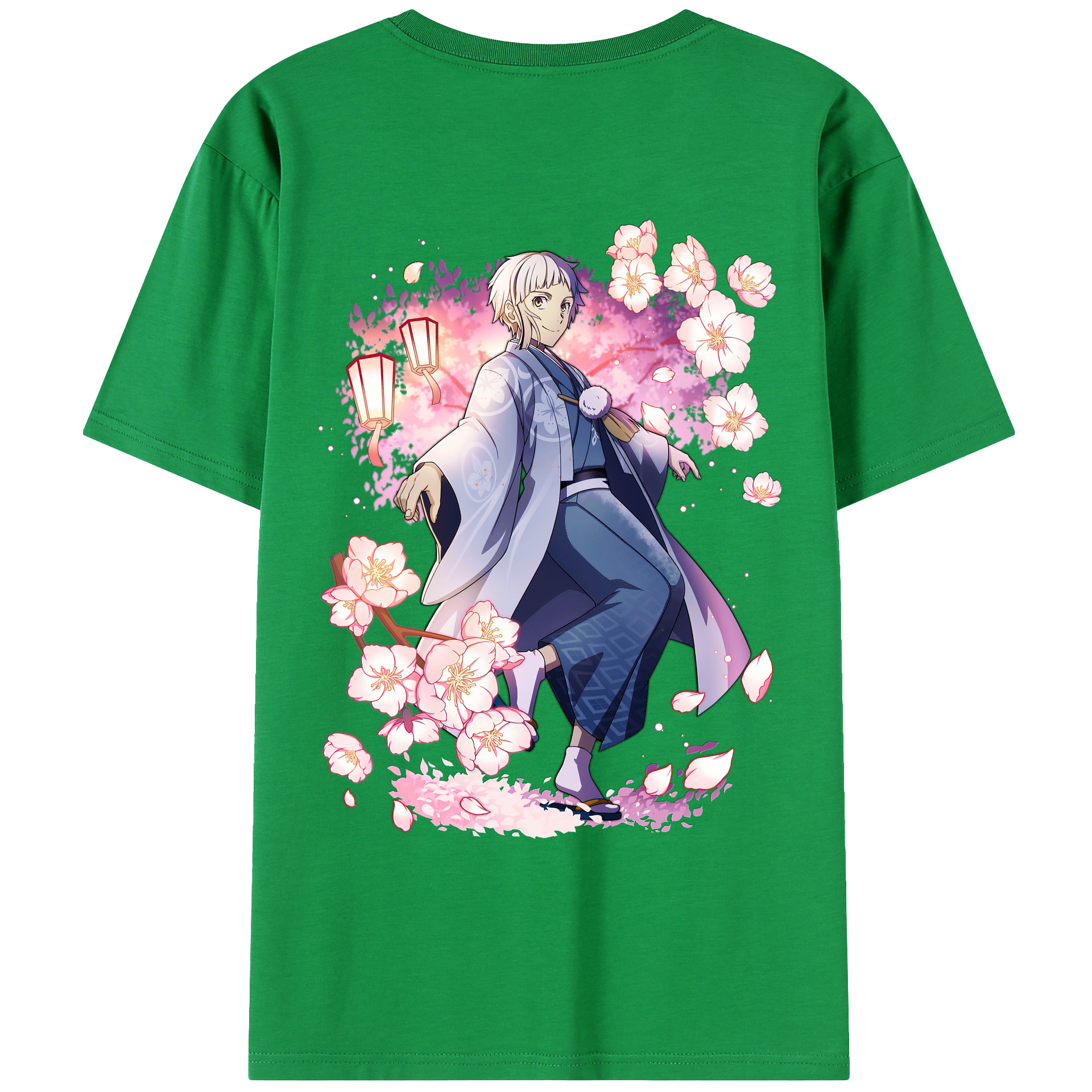（画像用） 文豪ストレイドッグス Bungo Stray Dogs 綿100％ メンズ半袖Tシャツ（バックプリント） 通気性