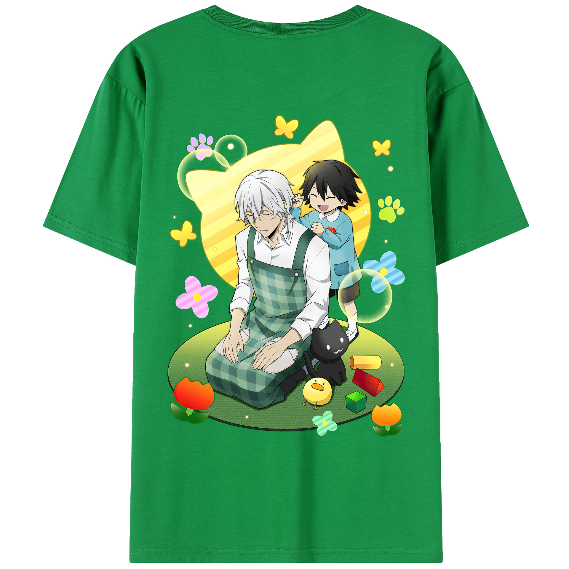 （画像用） 文豪ストレイドッグス Bungo Stray Dogs 綿100％ メンズ半袖Tシャツ（バックプリント） 通気性