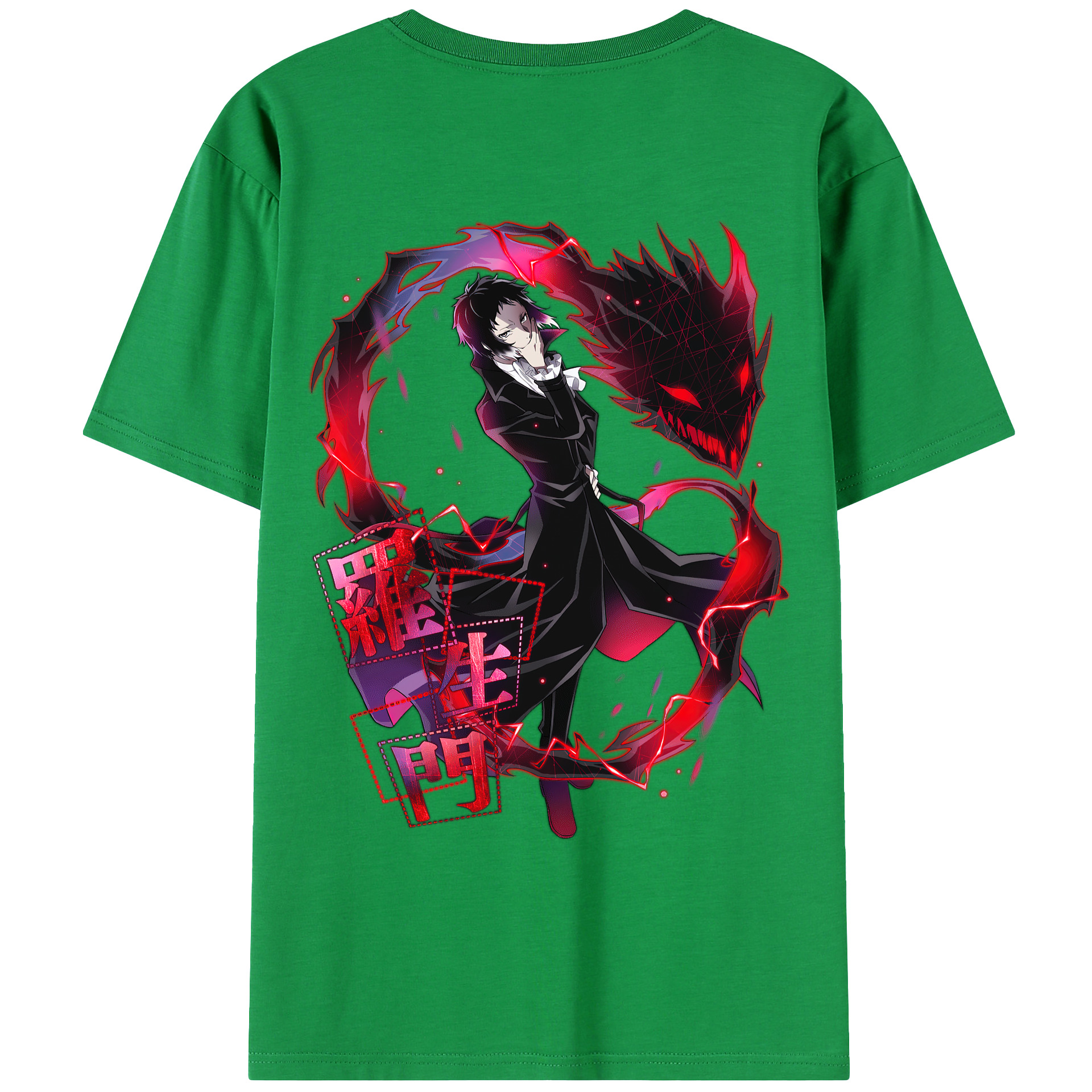 （画像用） 文豪ストレイドッグス Bungo Stray Dogs 綿100％ メンズ半袖Tシャツ（バックプリント） 通気性