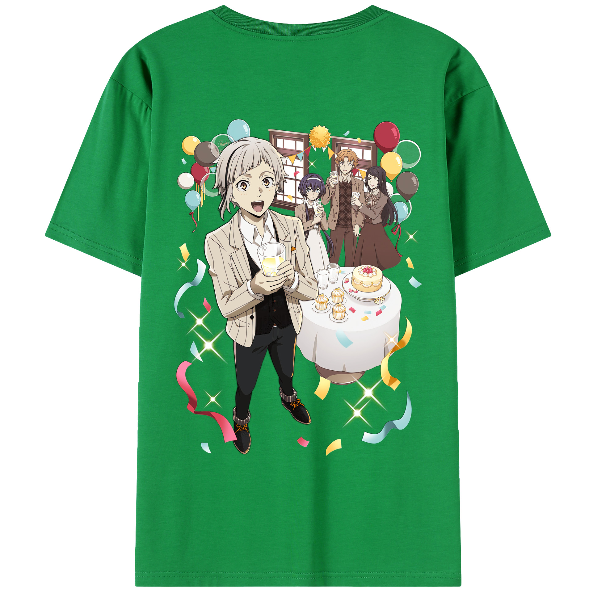 （画像用） 文豪ストレイドッグス Bungo Stray Dogs 綿100％ メンズ半袖Tシャツ（バックプリント） 通気性