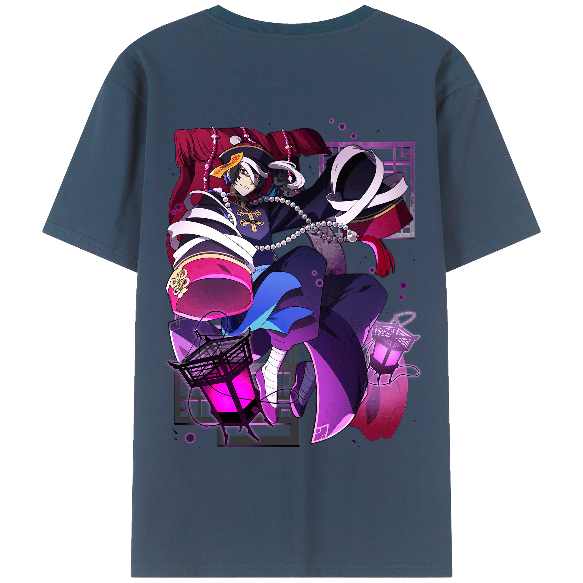 （画像用） 文豪ストレイドッグス Bungo Stray Dogs 綿100％ メンズ半袖Tシャツ（バックプリント） 通気性