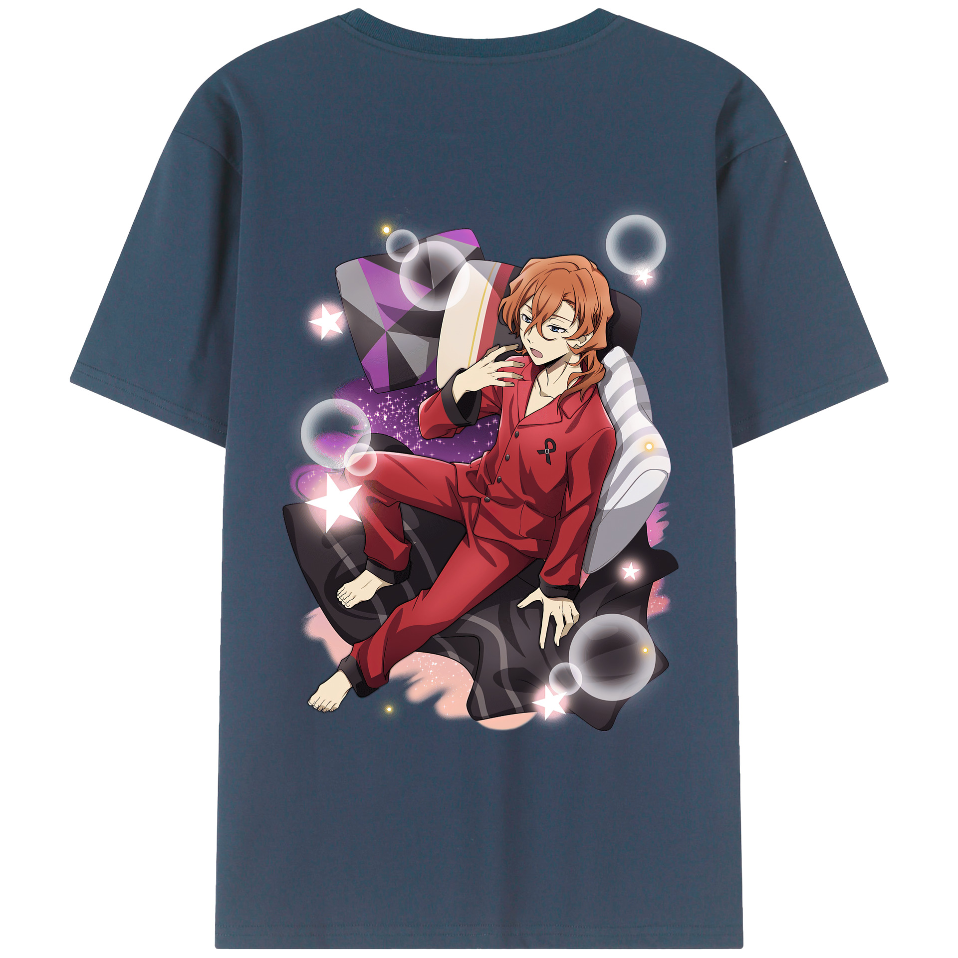 （画像用） 文豪ストレイドッグス Bungo Stray Dogs 綿100％ メンズ半袖Tシャツ（バックプリント） 通気性