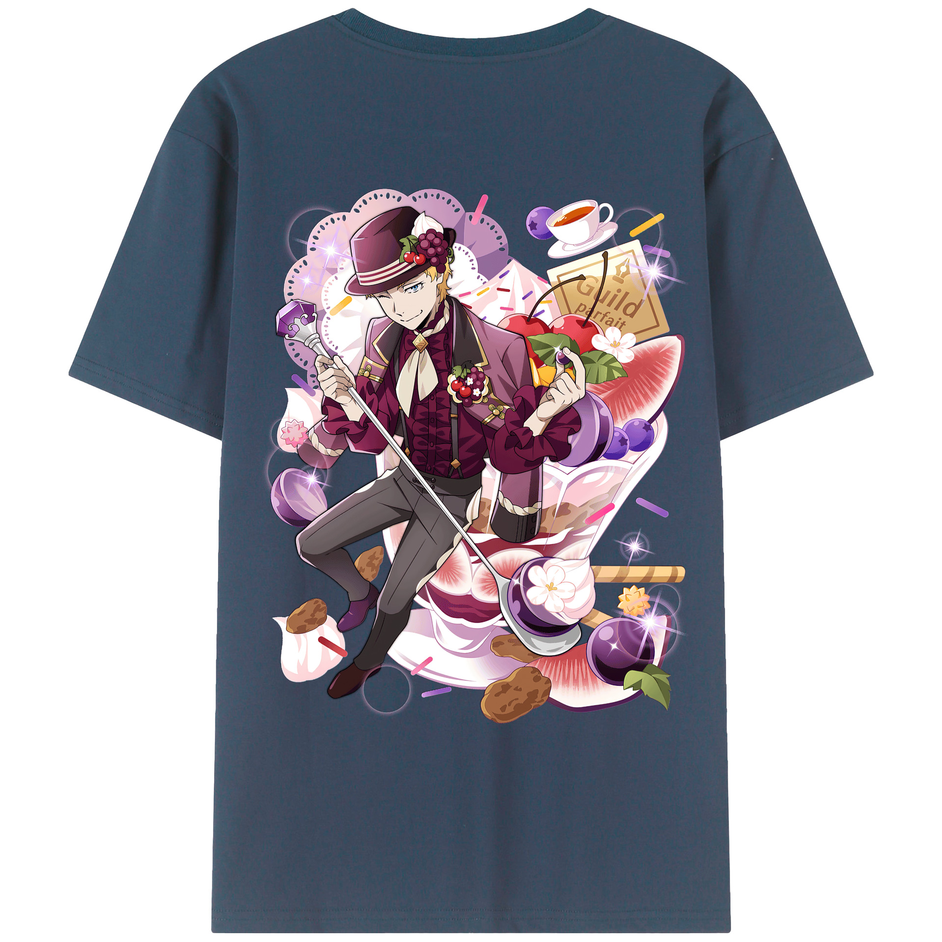 （画像用） 文豪ストレイドッグス Bungo Stray Dogs 綿100％ メンズ半袖Tシャツ（バックプリント） 通気性