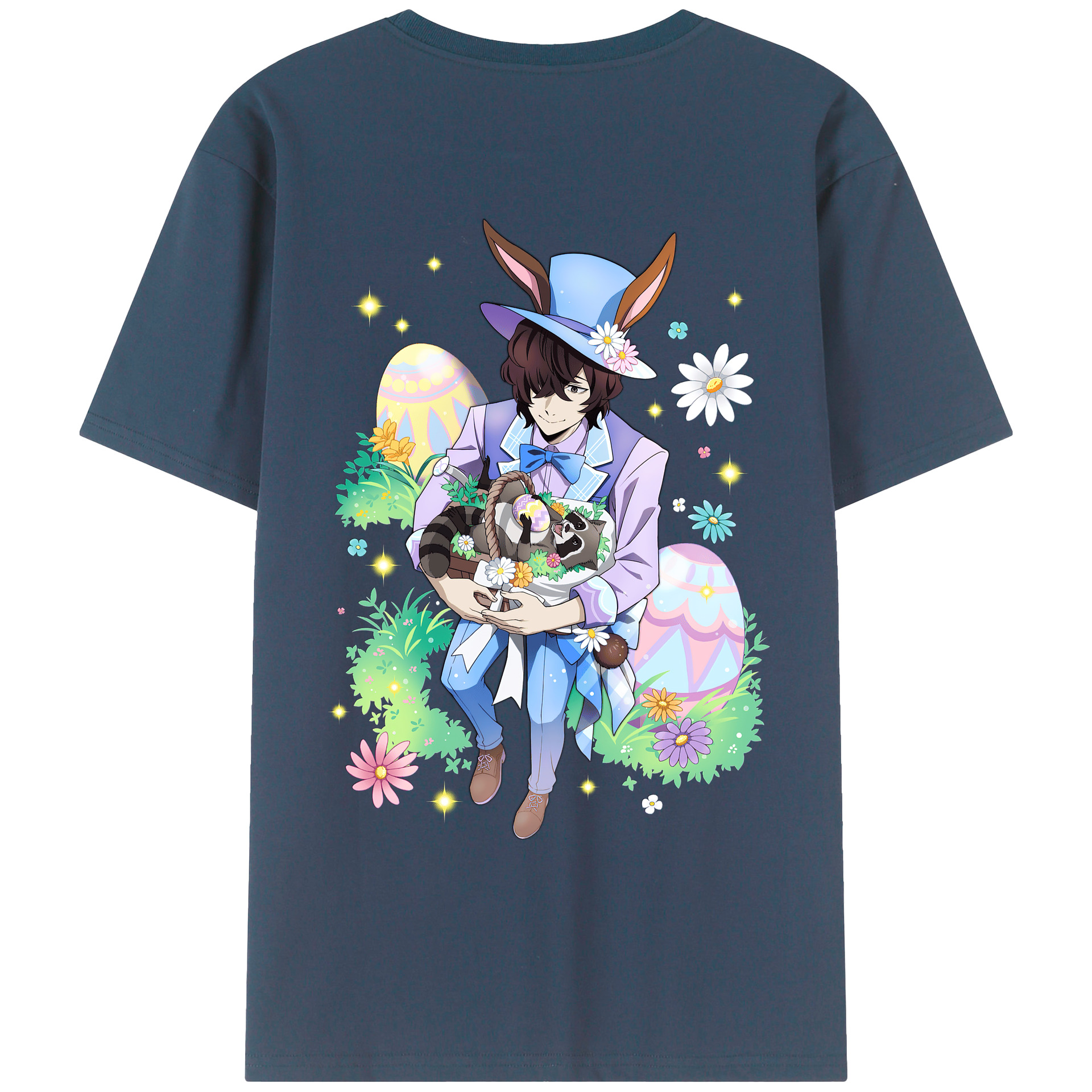 （画像用） 文豪ストレイドッグス Bungo Stray Dogs 綿100％ メンズ半袖Tシャツ（バックプリント） 通気性