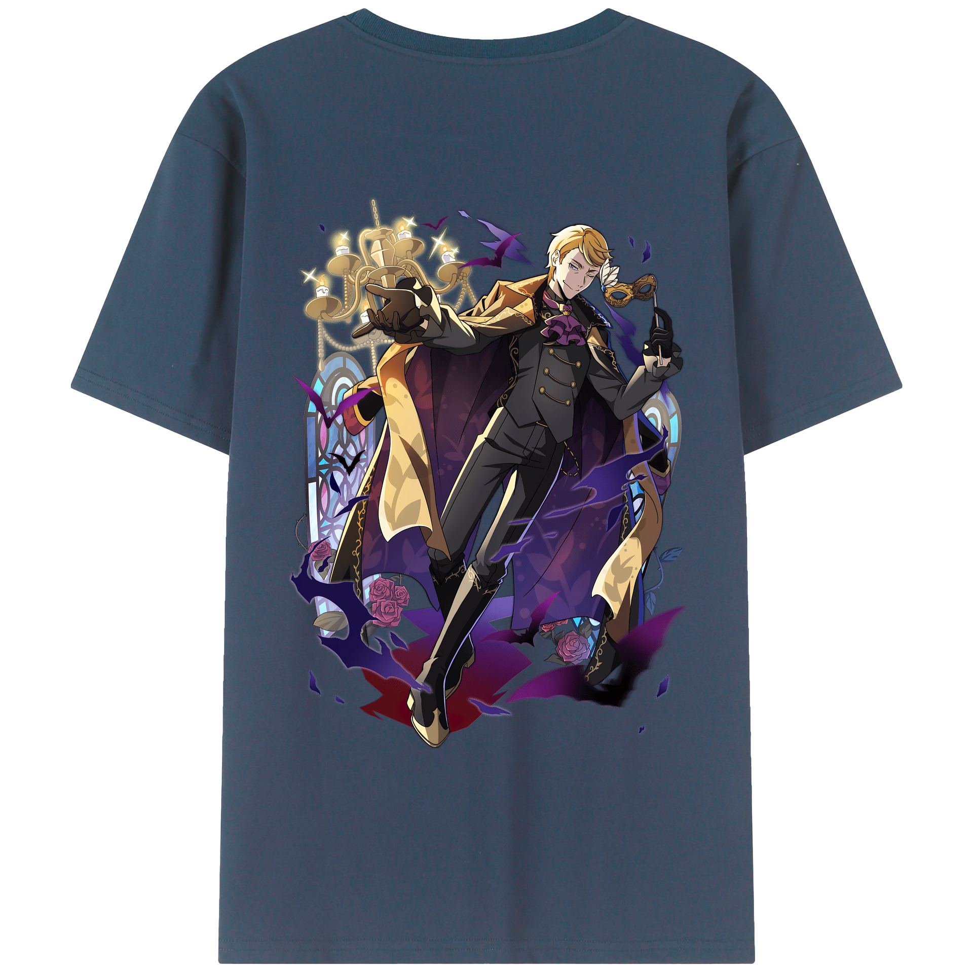 （画像用） 文豪ストレイドッグス Bungo Stray Dogs 綿100％ メンズ半袖Tシャツ（バックプリント） 通気性