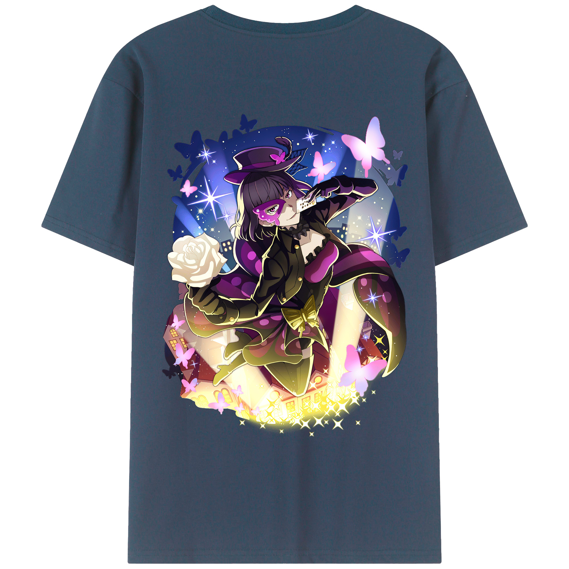 （画像用） 文豪ストレイドッグス Bungo Stray Dogs 綿100％ メンズ半袖Tシャツ（バックプリント） 通気性