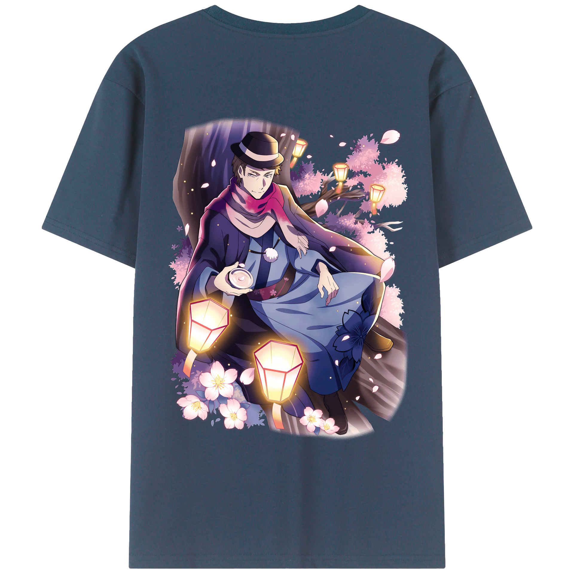 （画像用） 文豪ストレイドッグス Bungo Stray Dogs 綿100％ メンズ半袖Tシャツ（バックプリント） 通気性