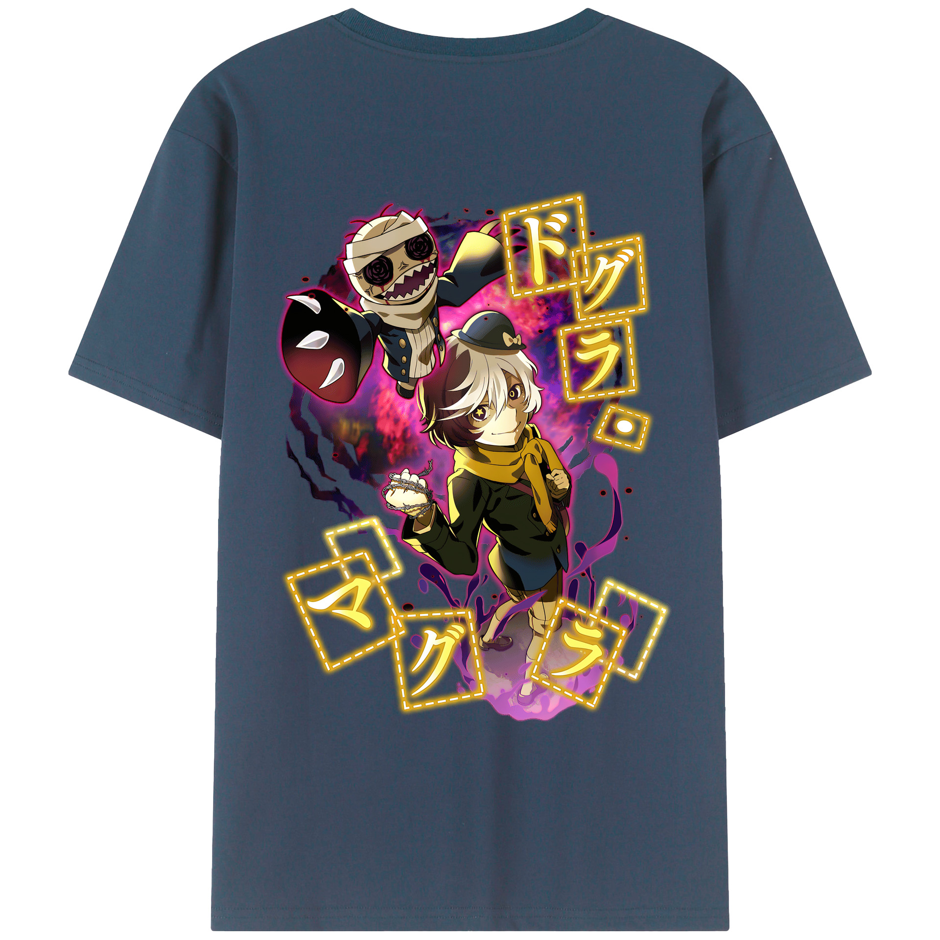 （画像用） 文豪ストレイドッグス Bungo Stray Dogs 綿100％ メンズ半袖Tシャツ（バックプリント） 通気性