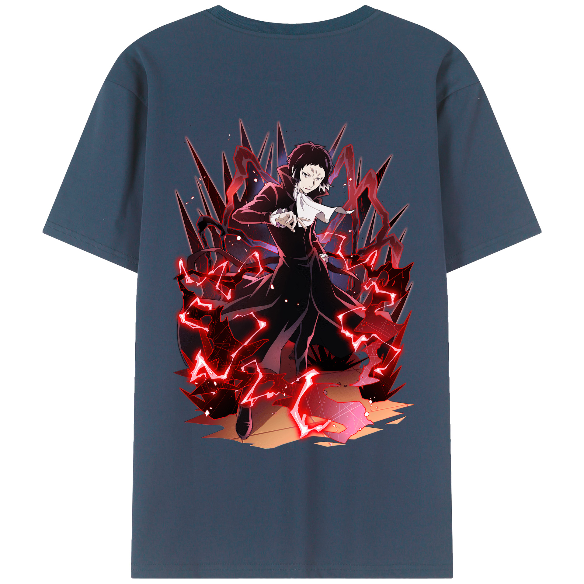 （画像用） 文豪ストレイドッグス Bungo Stray Dogs 綿100％ メンズ半袖Tシャツ（バックプリント） 通気性