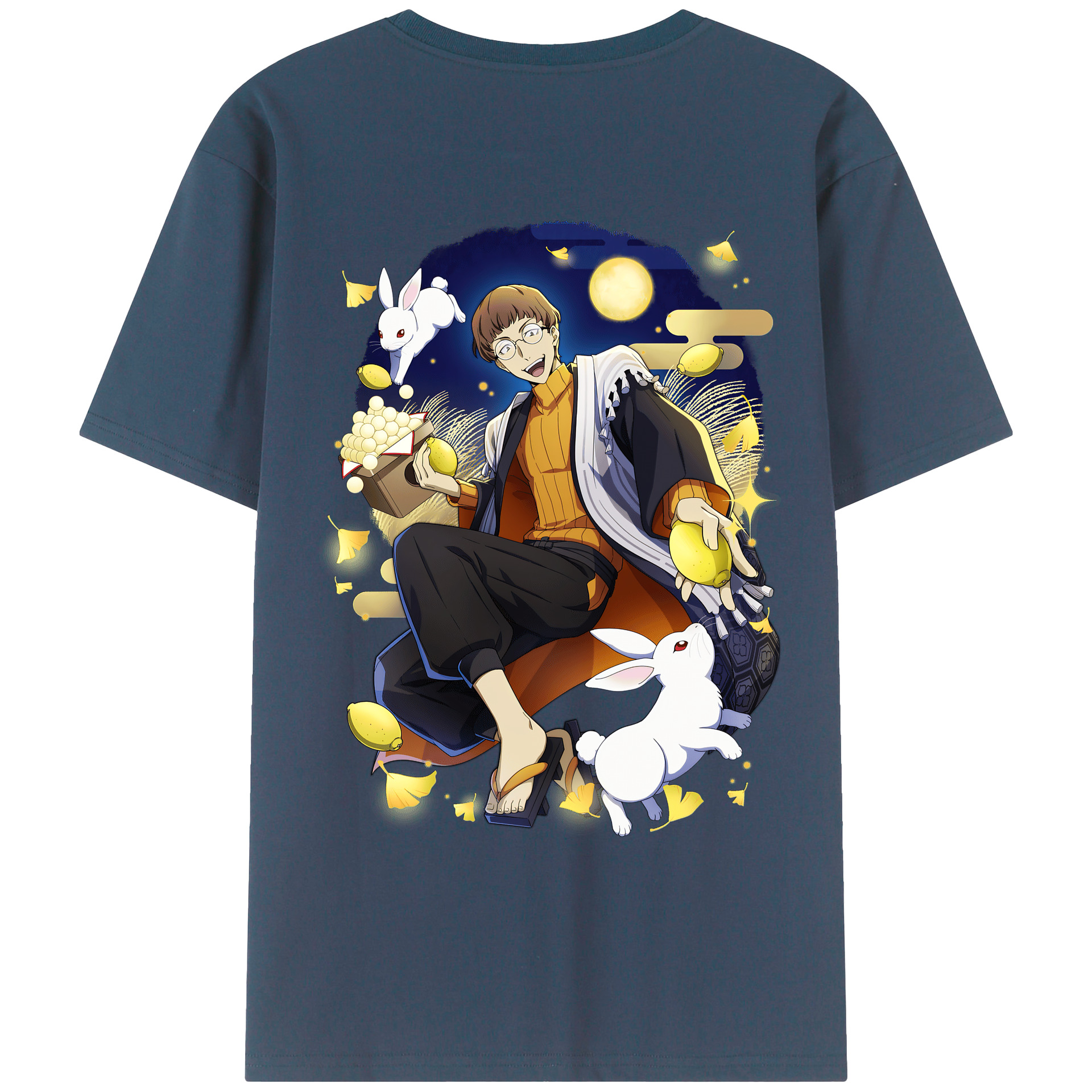 （画像用） 文豪ストレイドッグス Bungo Stray Dogs 綿100％ メンズ半袖Tシャツ（バックプリント） 通気性