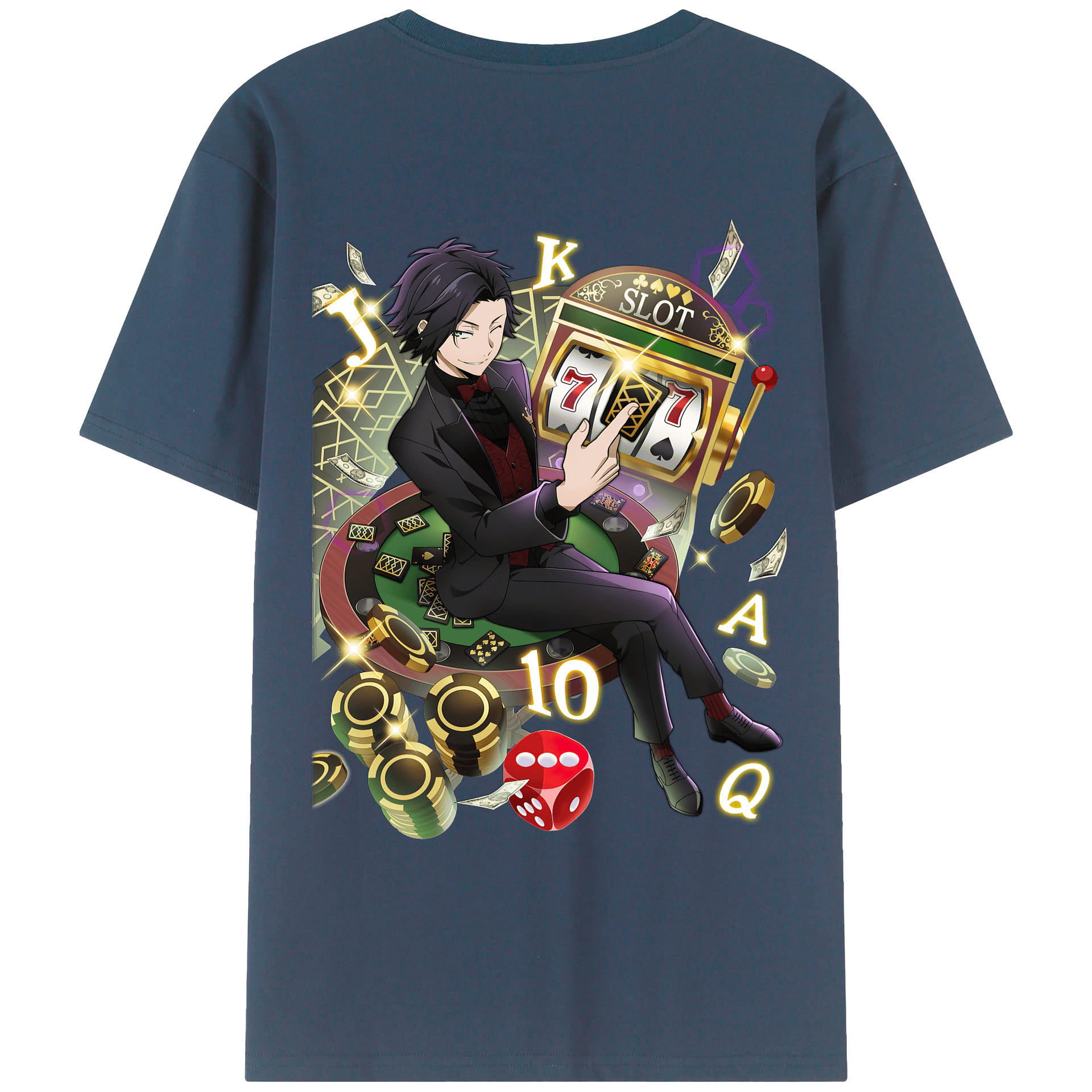 （画像用） 文豪ストレイドッグス Bungo Stray Dogs 綿100％ メンズ半袖Tシャツ（バックプリント） 通気性