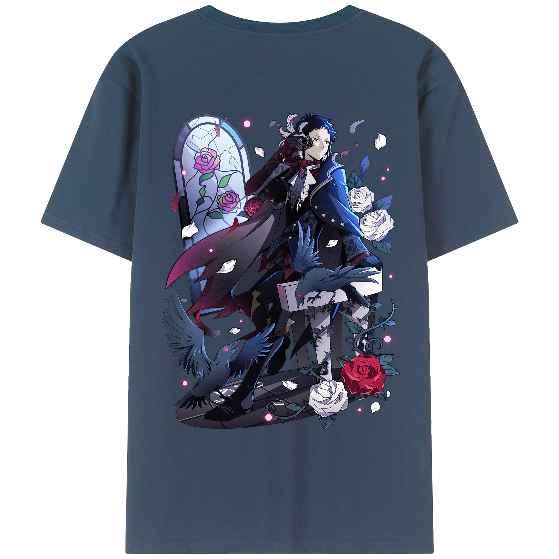 （画像用） 文豪ストレイドッグス Bungo Stray Dogs 綿100％ メンズ半袖Tシャツ（バックプリント） 通気性