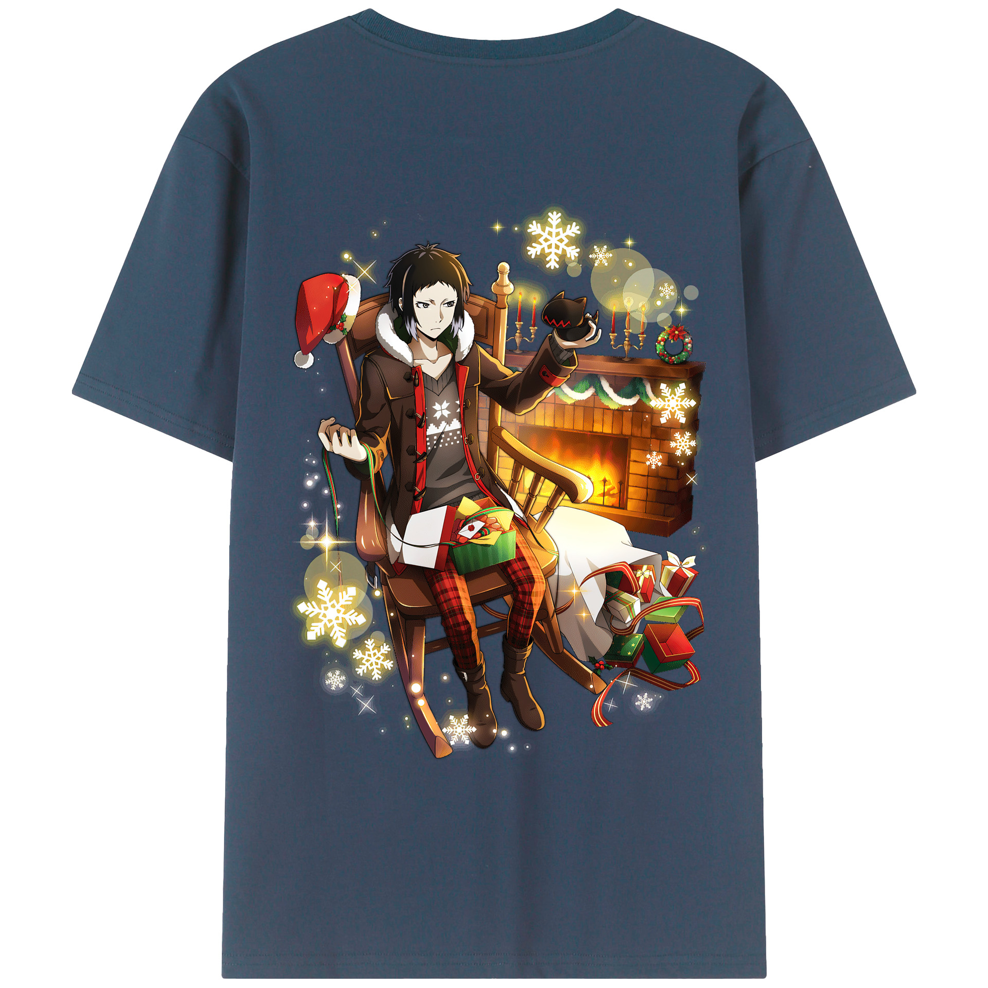 （画像用） 文豪ストレイドッグス Bungo Stray Dogs 綿100％ メンズ半袖Tシャツ（バックプリント） 通気性