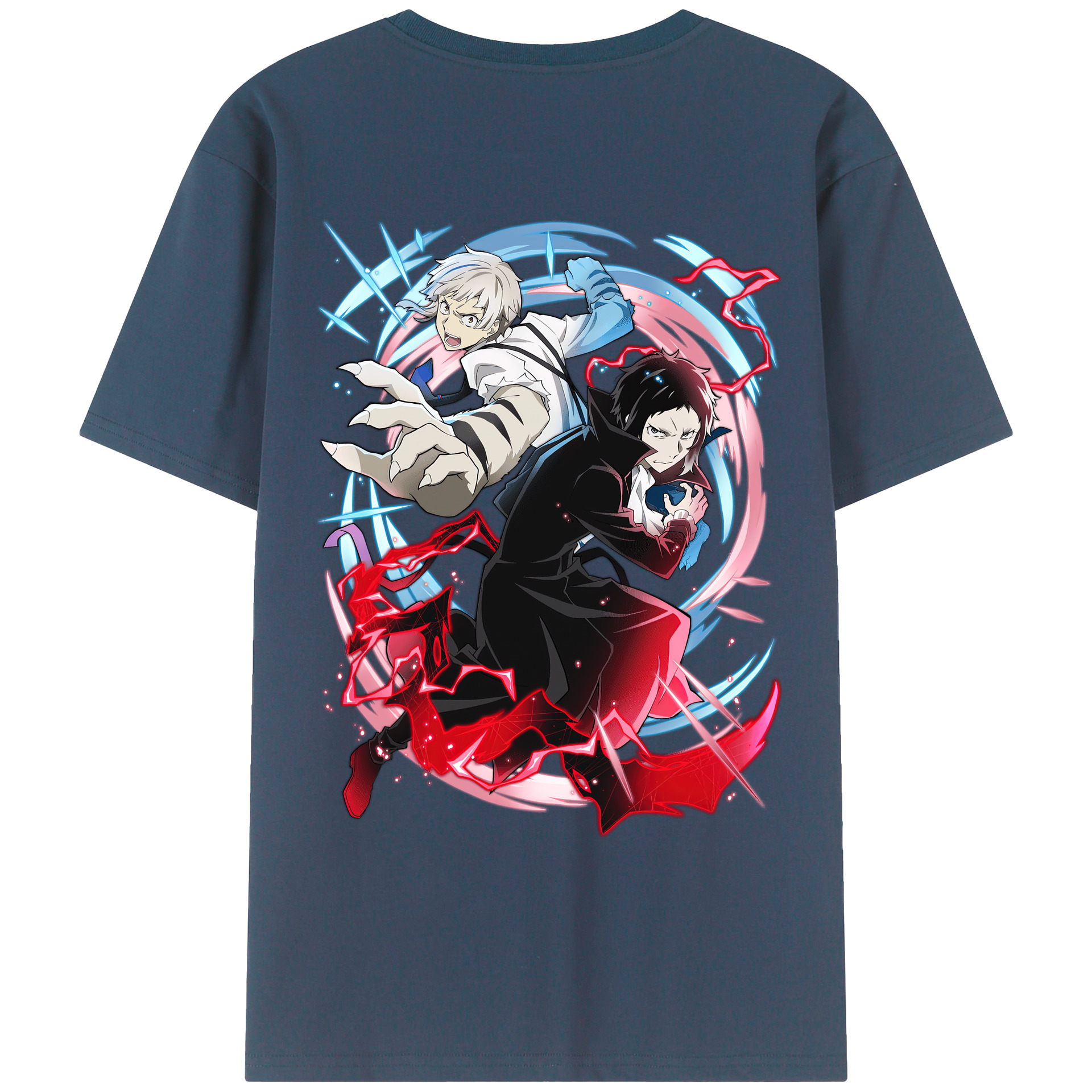 （画像用） 文豪ストレイドッグス Bungo Stray Dogs 綿100％ メンズ半袖Tシャツ（バックプリント） 通気性