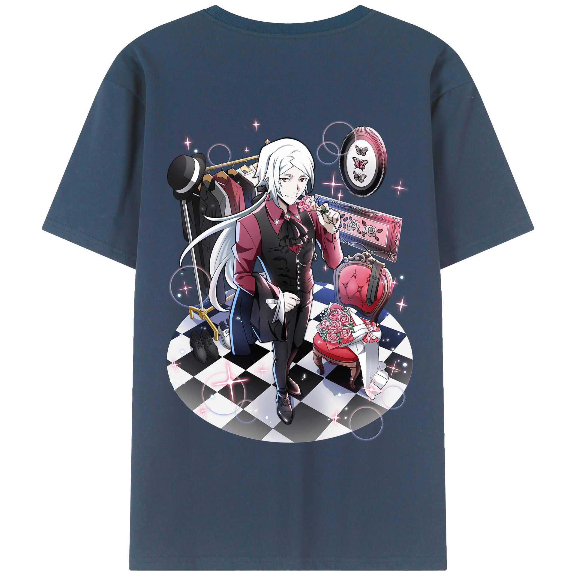 （画像用） 文豪ストレイドッグス Bungo Stray Dogs 綿100％ メンズ半袖Tシャツ（バックプリント） 通気性