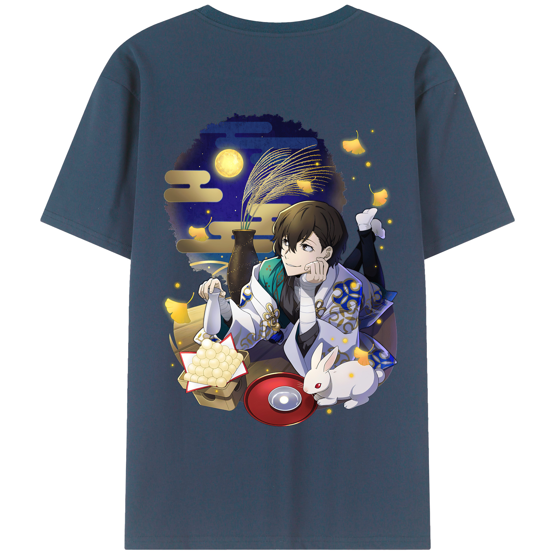 （画像用） 文豪ストレイドッグス Bungo Stray Dogs 綿100％ メンズ半袖Tシャツ（バックプリント） 通気性