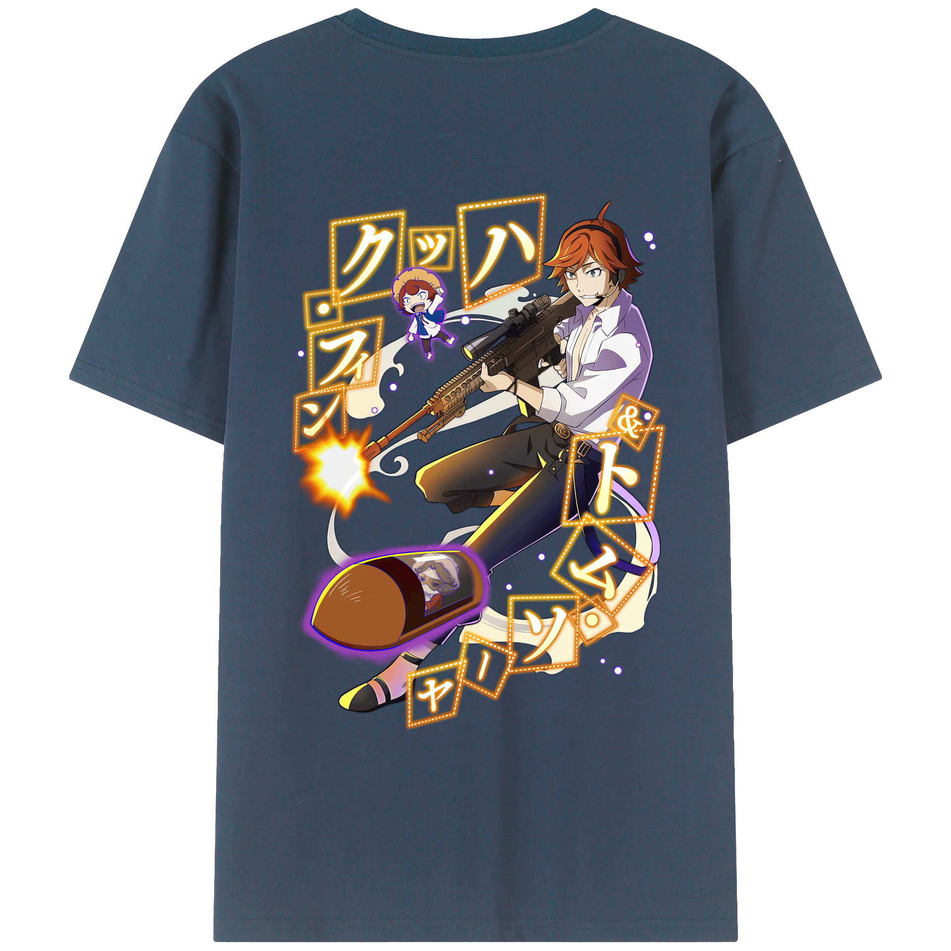 （画像用） 文豪ストレイドッグス Bungo Stray Dogs 綿100％ メンズ半袖Tシャツ（バックプリント） 通気性