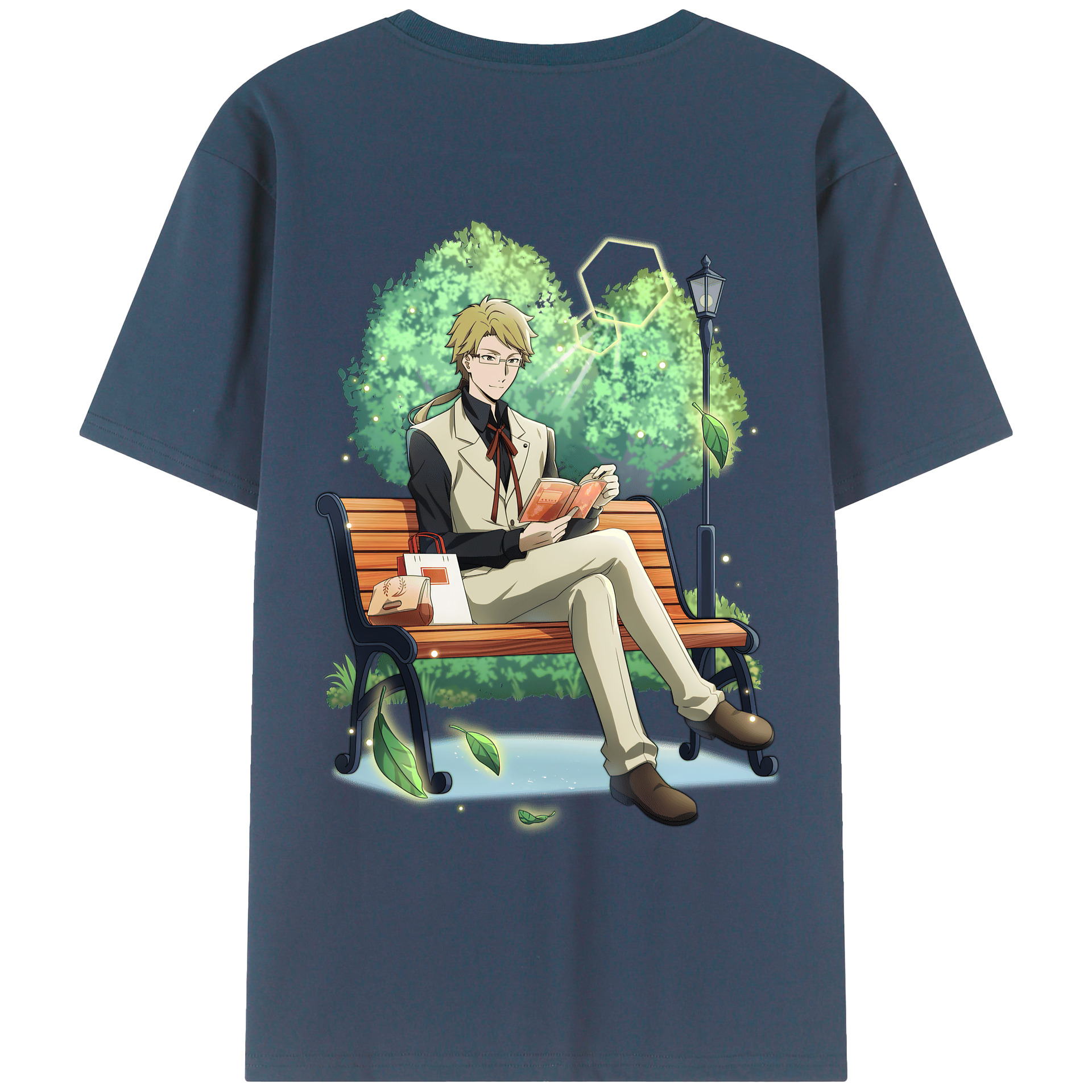 （画像用） 文豪ストレイドッグス Bungo Stray Dogs 綿100％ メンズ半袖Tシャツ（バックプリント） 通気性