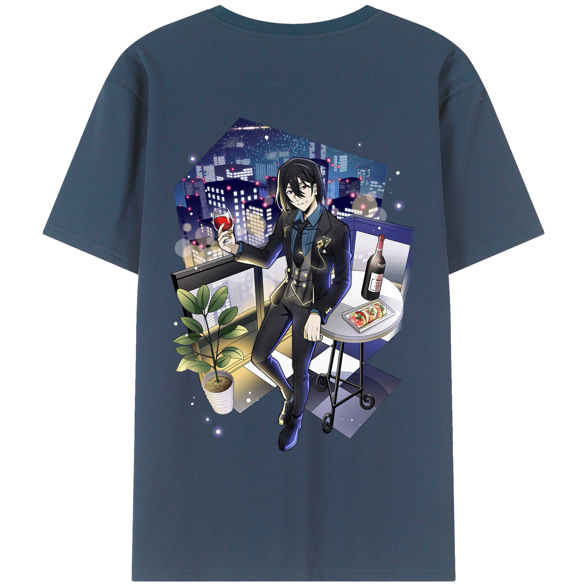 （画像用） 文豪ストレイドッグス Bungo Stray Dogs 綿100％ メンズ半袖Tシャツ（バックプリント） 通気性