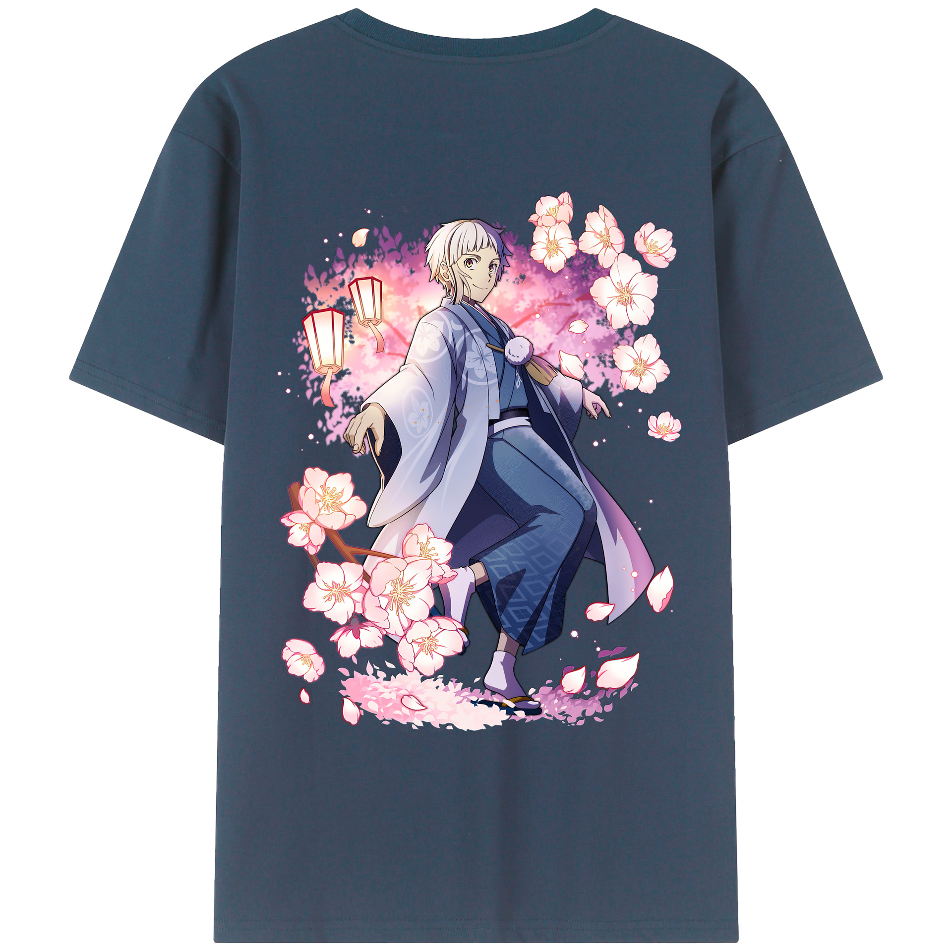 （画像用） 文豪ストレイドッグス Bungo Stray Dogs 綿100％ メンズ半袖Tシャツ（バックプリント） 通気性