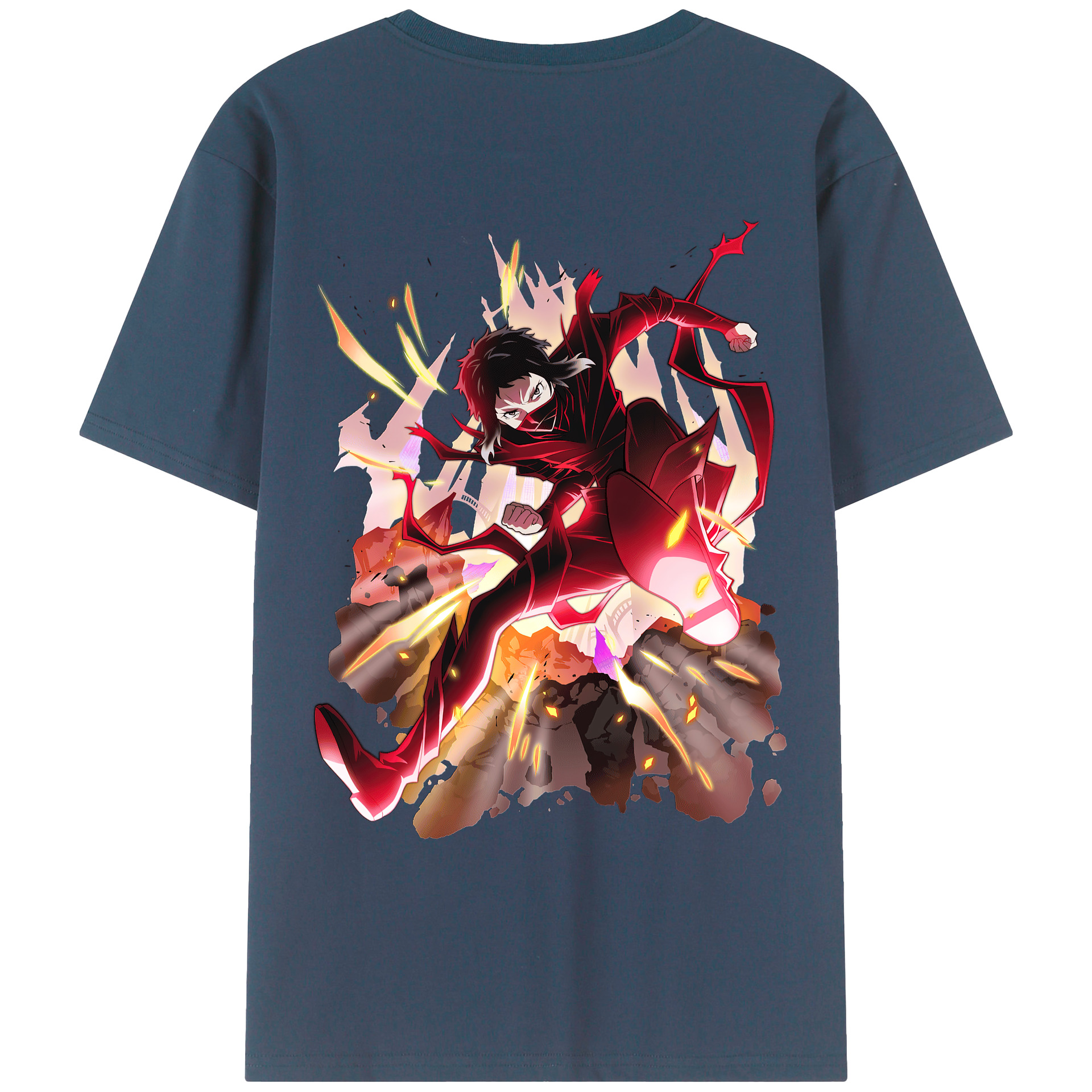 （画像用） 文豪ストレイドッグス Bungo Stray Dogs 綿100％ メンズ半袖Tシャツ（バックプリント） 通気性