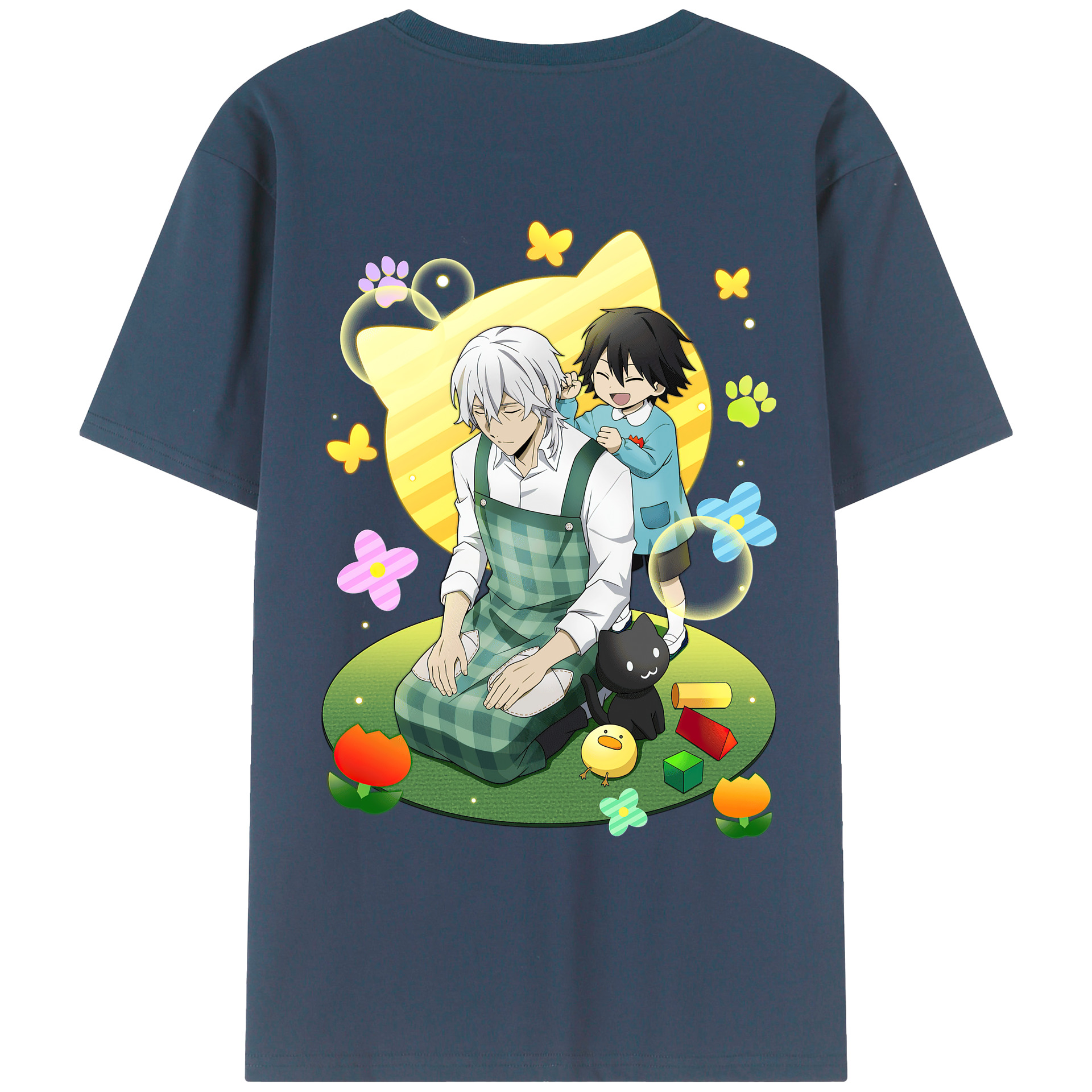 （画像用） 文豪ストレイドッグス Bungo Stray Dogs 綿100％ メンズ半袖Tシャツ（バックプリント） 通気性