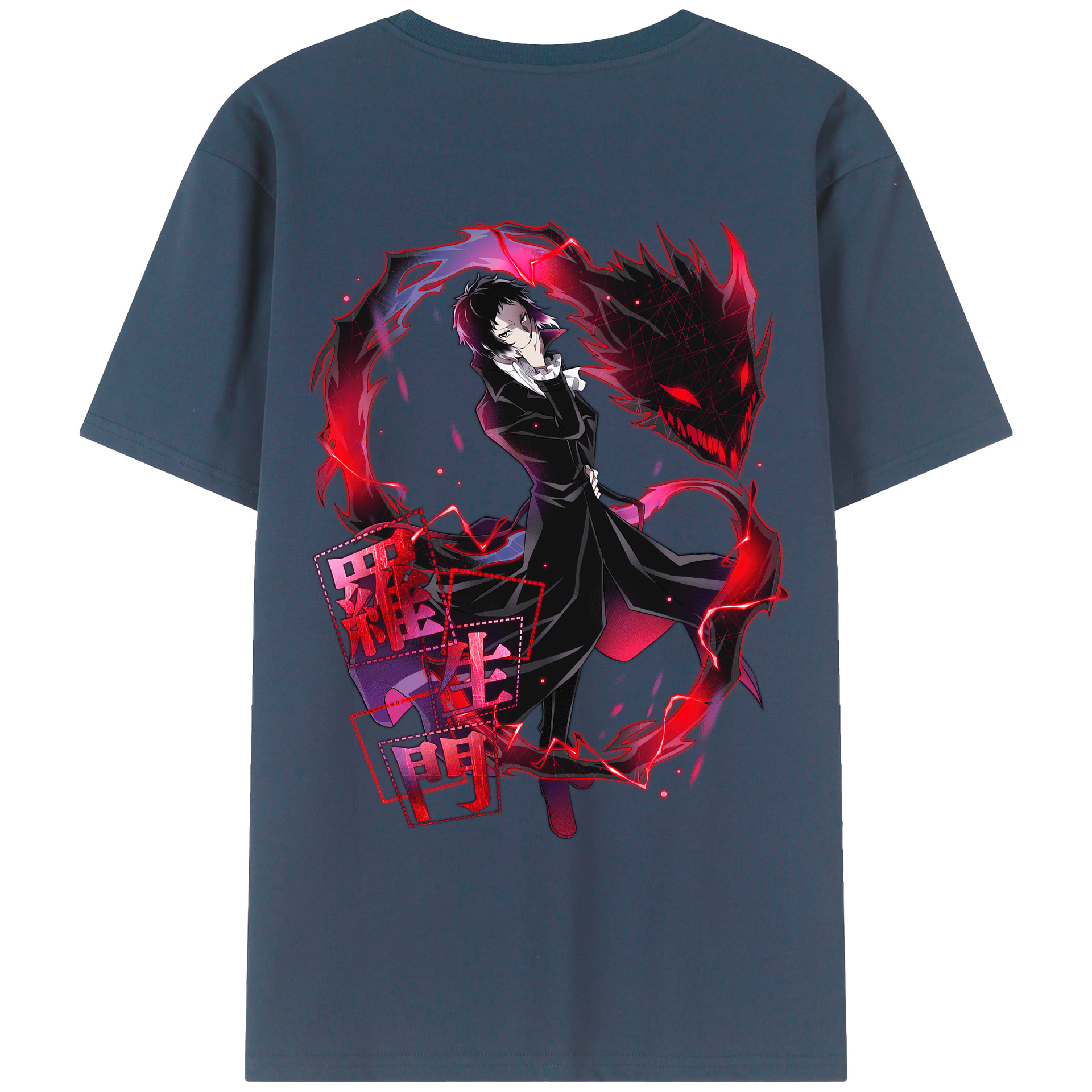 （画像用） 文豪ストレイドッグス Bungo Stray Dogs 綿100％ メンズ半袖Tシャツ（バックプリント） 通気性