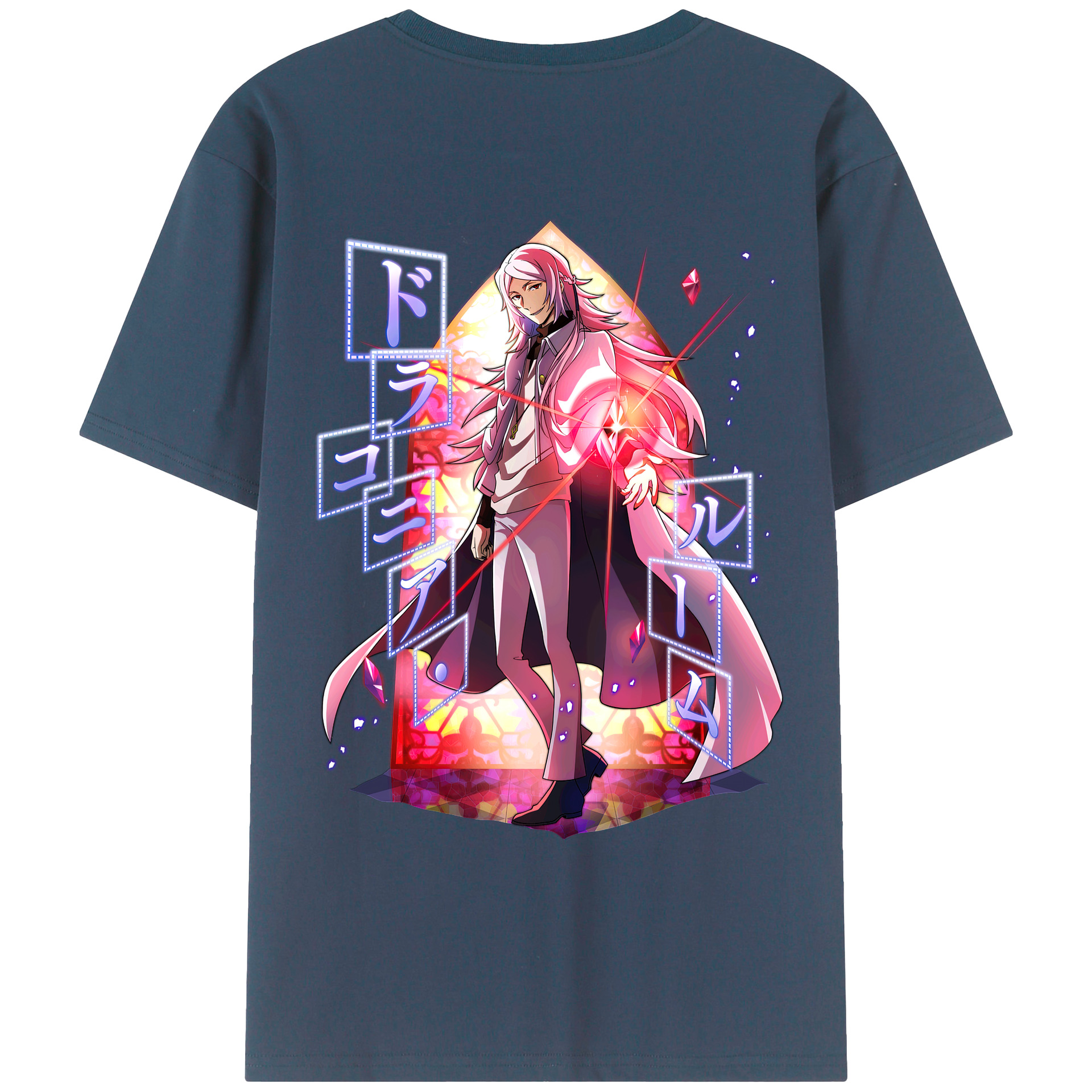 （画像用） 文豪ストレイドッグス Bungo Stray Dogs 綿100％ メンズ半袖Tシャツ（バックプリント） 通気性