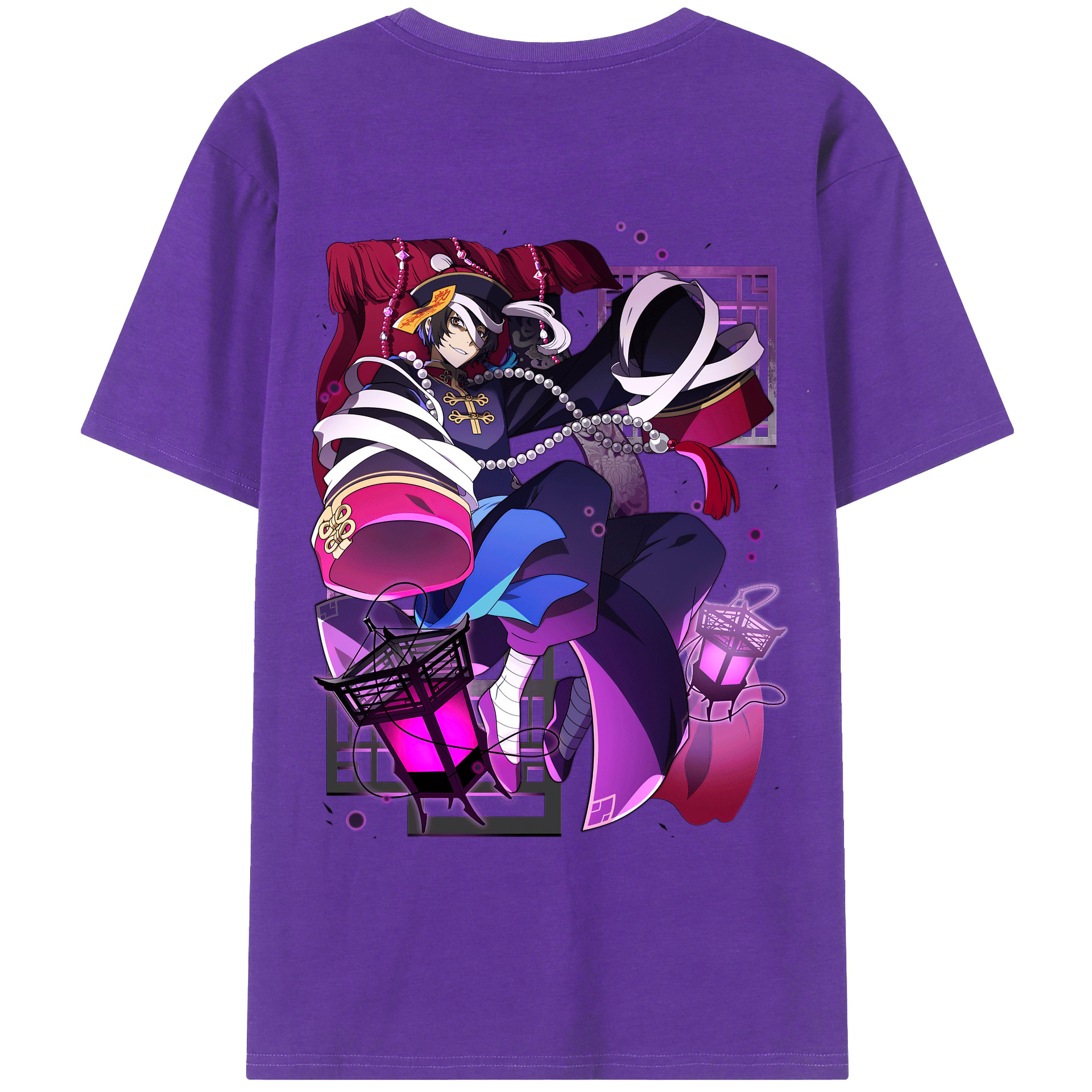 （画像用） 文豪ストレイドッグス Bungo Stray Dogs 綿100％ メンズ半袖Tシャツ（バックプリント） 通気性