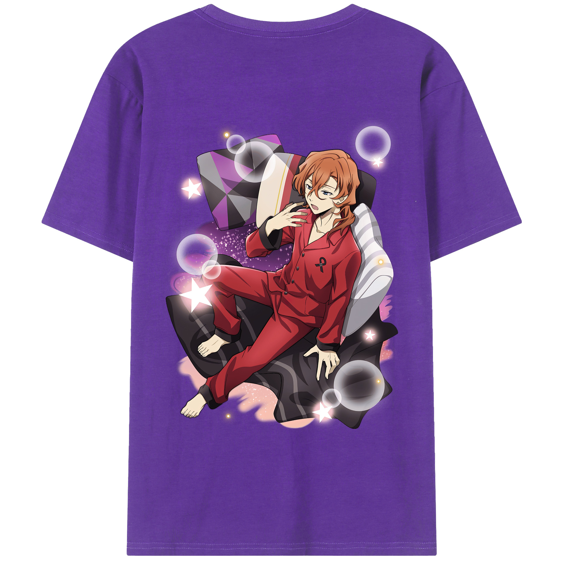 （画像用） 文豪ストレイドッグス Bungo Stray Dogs 綿100％ メンズ半袖Tシャツ（バックプリント） 通気性