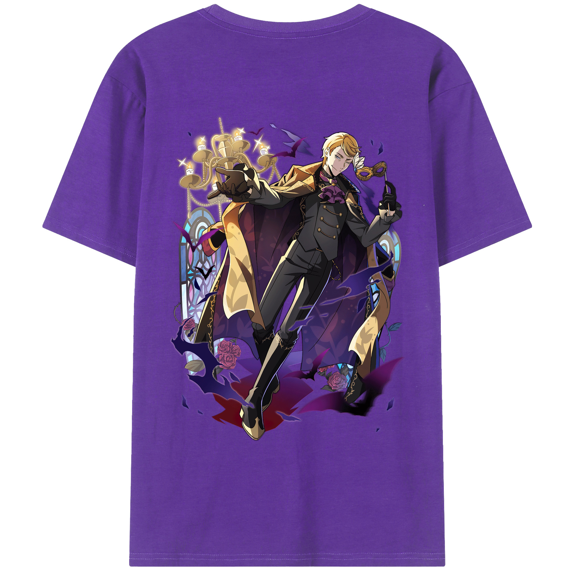 （画像用） 文豪ストレイドッグス Bungo Stray Dogs 綿100％ メンズ半袖Tシャツ（バックプリント） 通気性