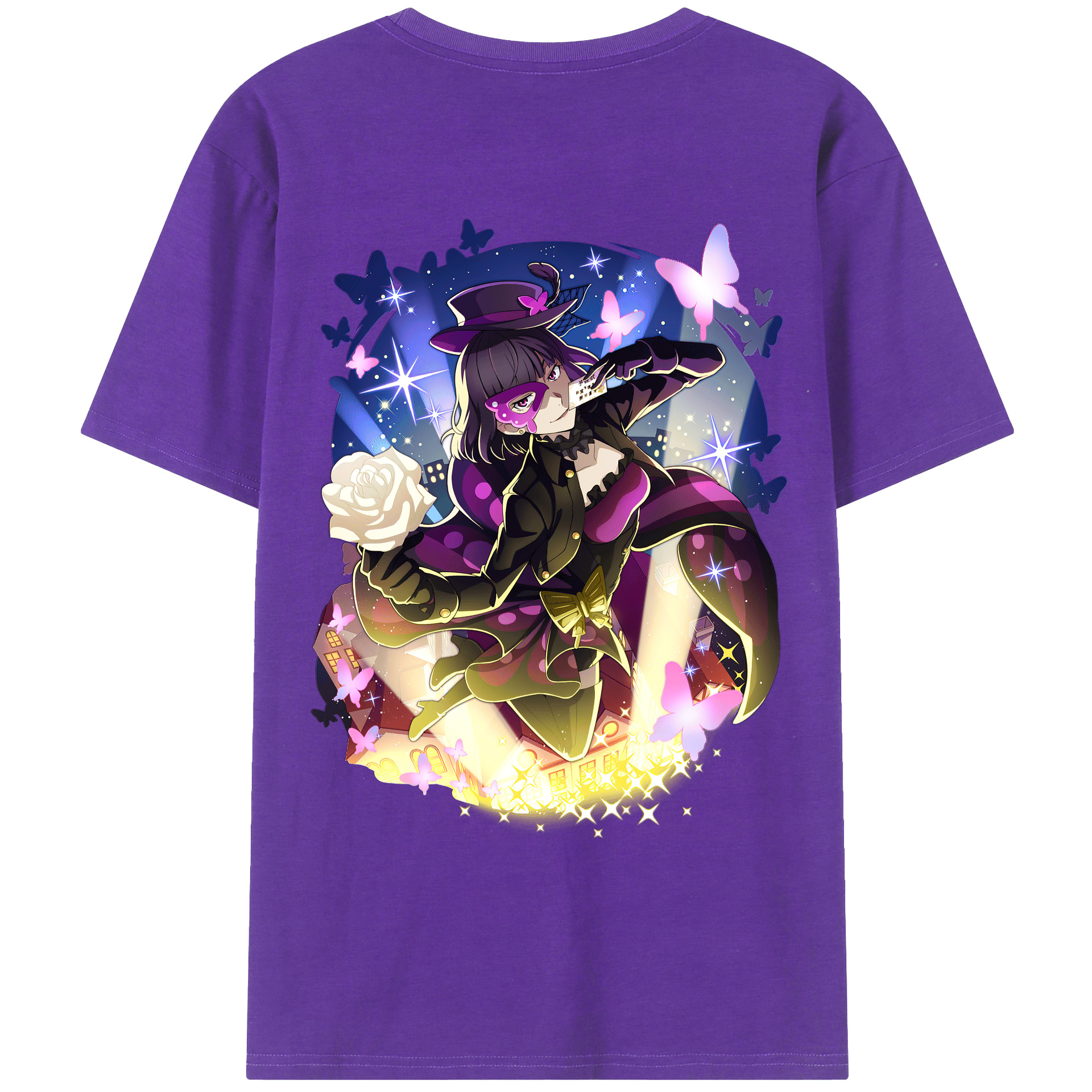 （画像用） 文豪ストレイドッグス Bungo Stray Dogs 綿100％ メンズ半袖Tシャツ（バックプリント） 通気性