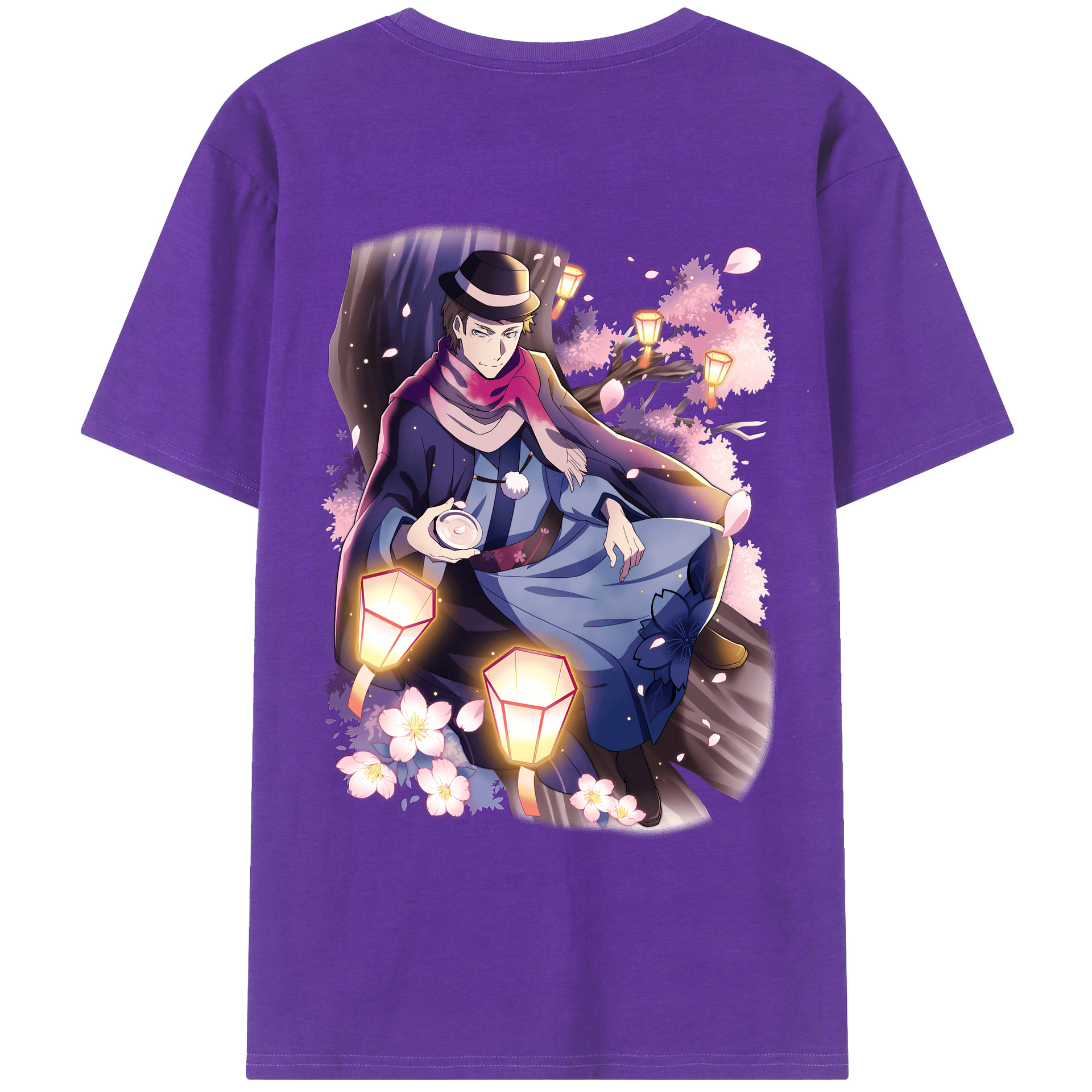 （画像用） 文豪ストレイドッグス Bungo Stray Dogs 綿100％ メンズ半袖Tシャツ（バックプリント） 通気性