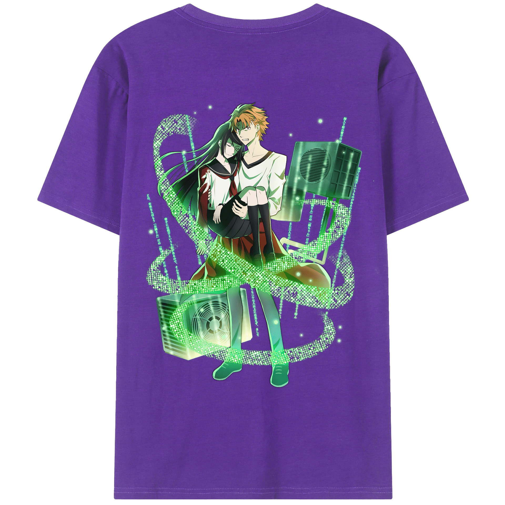 （画像用） 文豪ストレイドッグス Bungo Stray Dogs 綿100％ メンズ半袖Tシャツ（バックプリント） 通気性