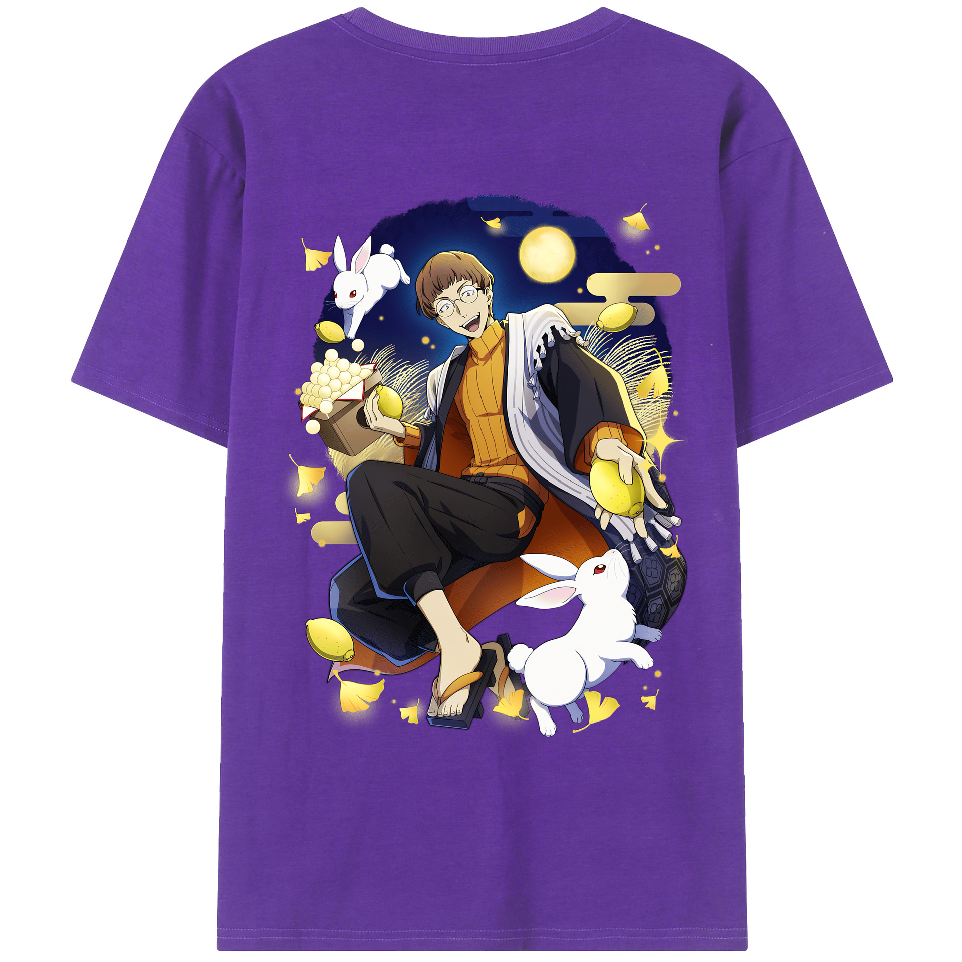 （画像用） 文豪ストレイドッグス Bungo Stray Dogs 綿100％ メンズ半袖Tシャツ（バックプリント） 通気性