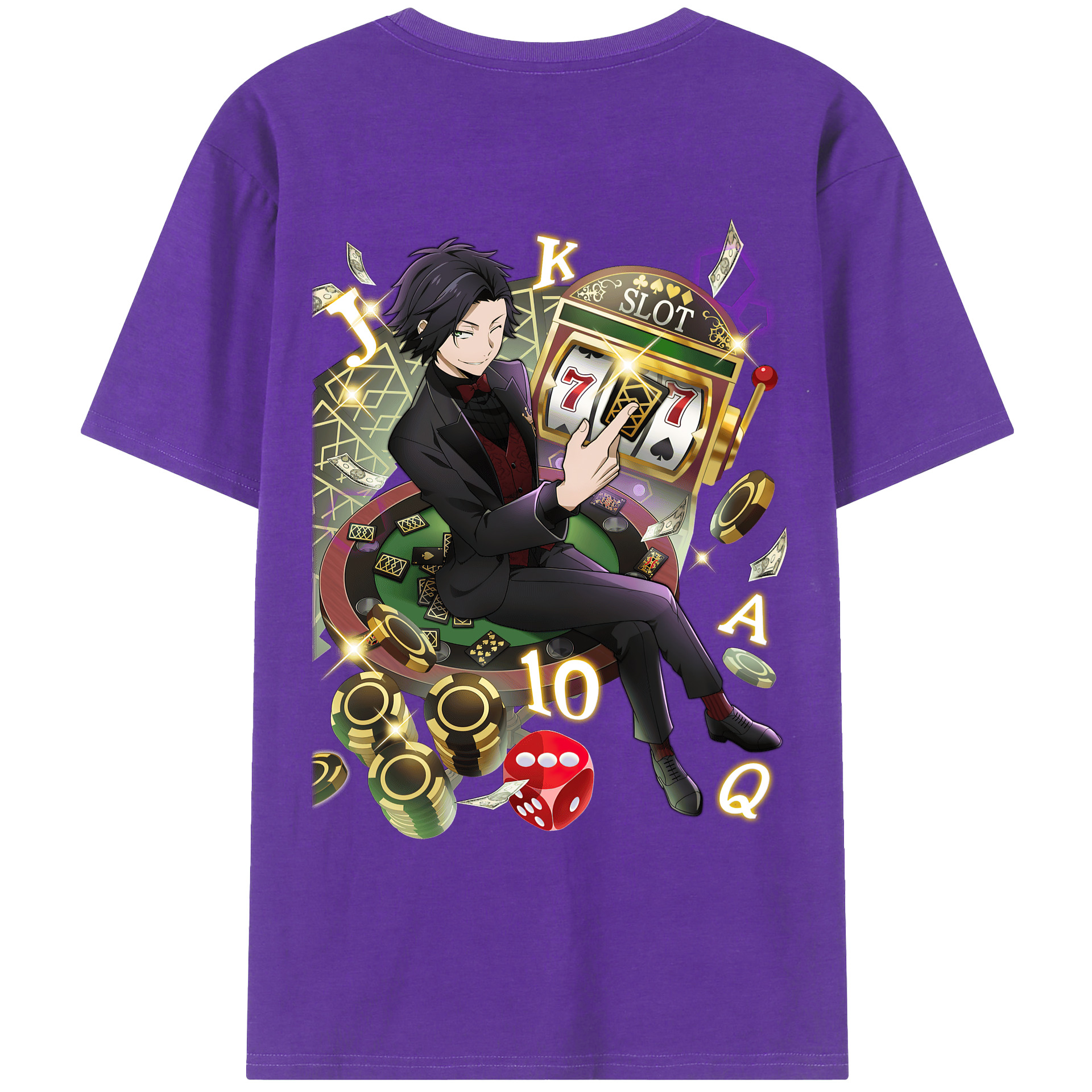 （画像用） 文豪ストレイドッグス Bungo Stray Dogs 綿100％ メンズ半袖Tシャツ（バックプリント） 通気性