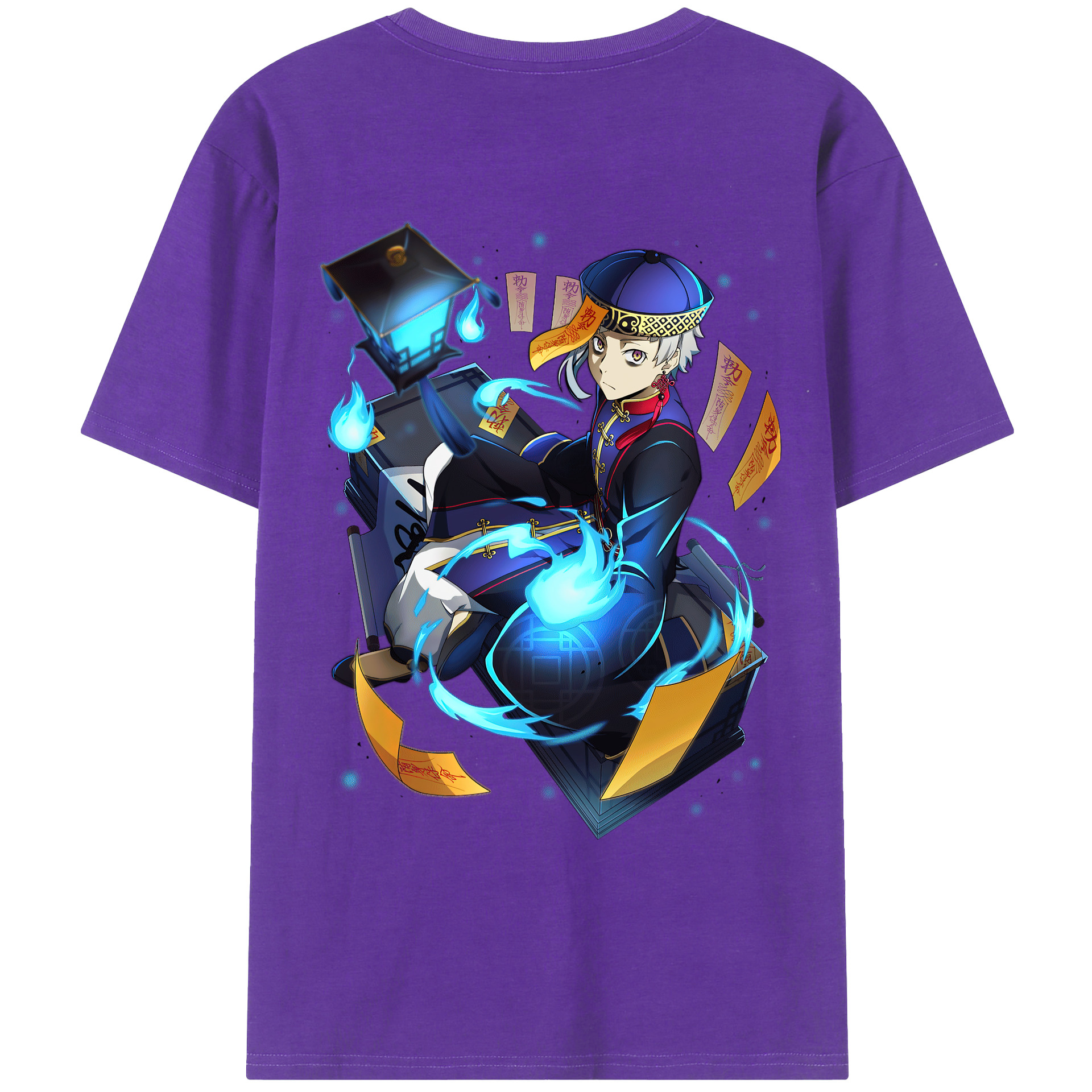 （画像用） 文豪ストレイドッグス Bungo Stray Dogs 綿100％ メンズ半袖Tシャツ（バックプリント） 通気性