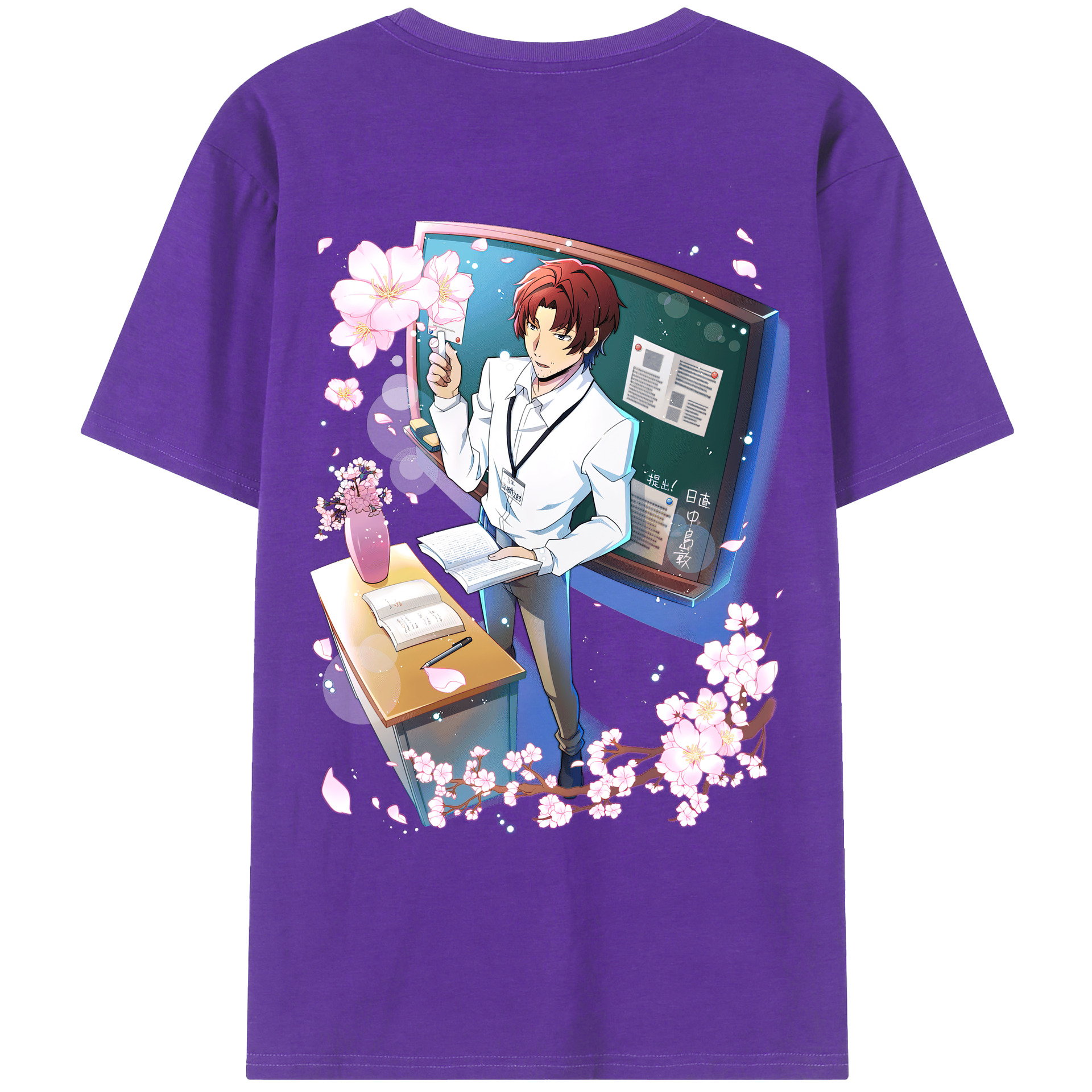 （画像用） 文豪ストレイドッグス Bungo Stray Dogs 綿100％ メンズ半袖Tシャツ（バックプリント） 通気性