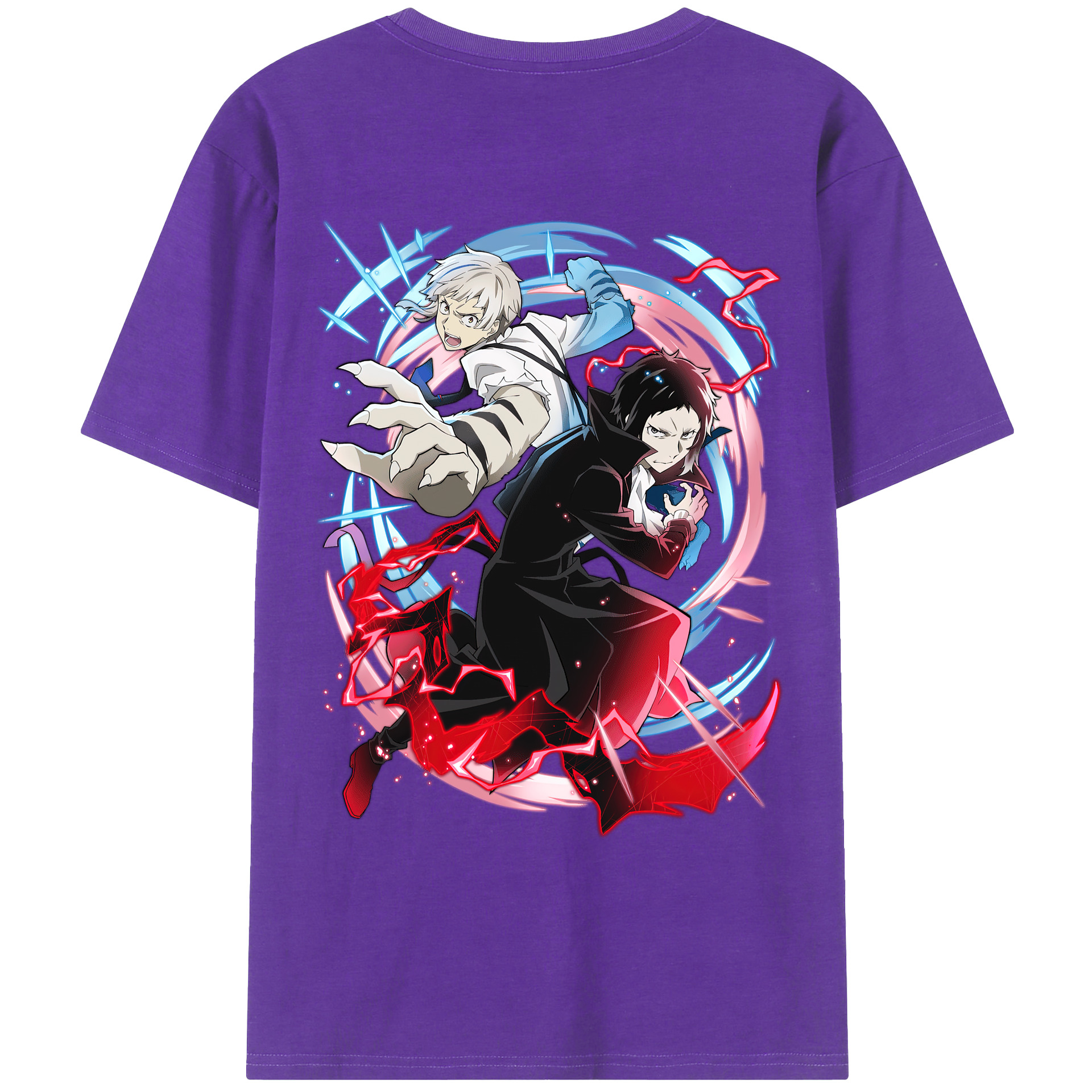 （画像用） 文豪ストレイドッグス Bungo Stray Dogs 綿100％ メンズ半袖Tシャツ（バックプリント） 通気性