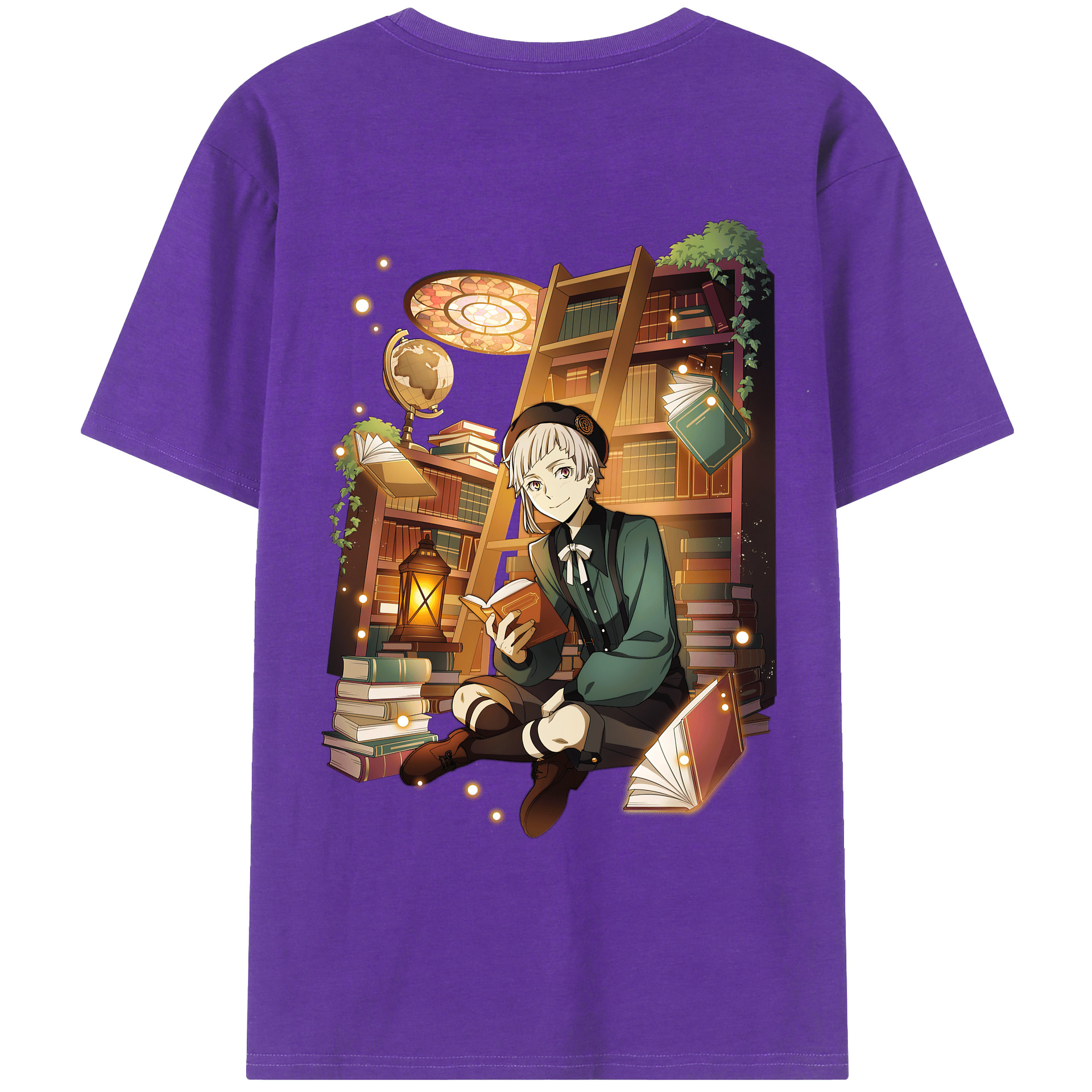 （画像用） 文豪ストレイドッグス Bungo Stray Dogs 綿100％ メンズ半袖Tシャツ（バックプリント） 通気性