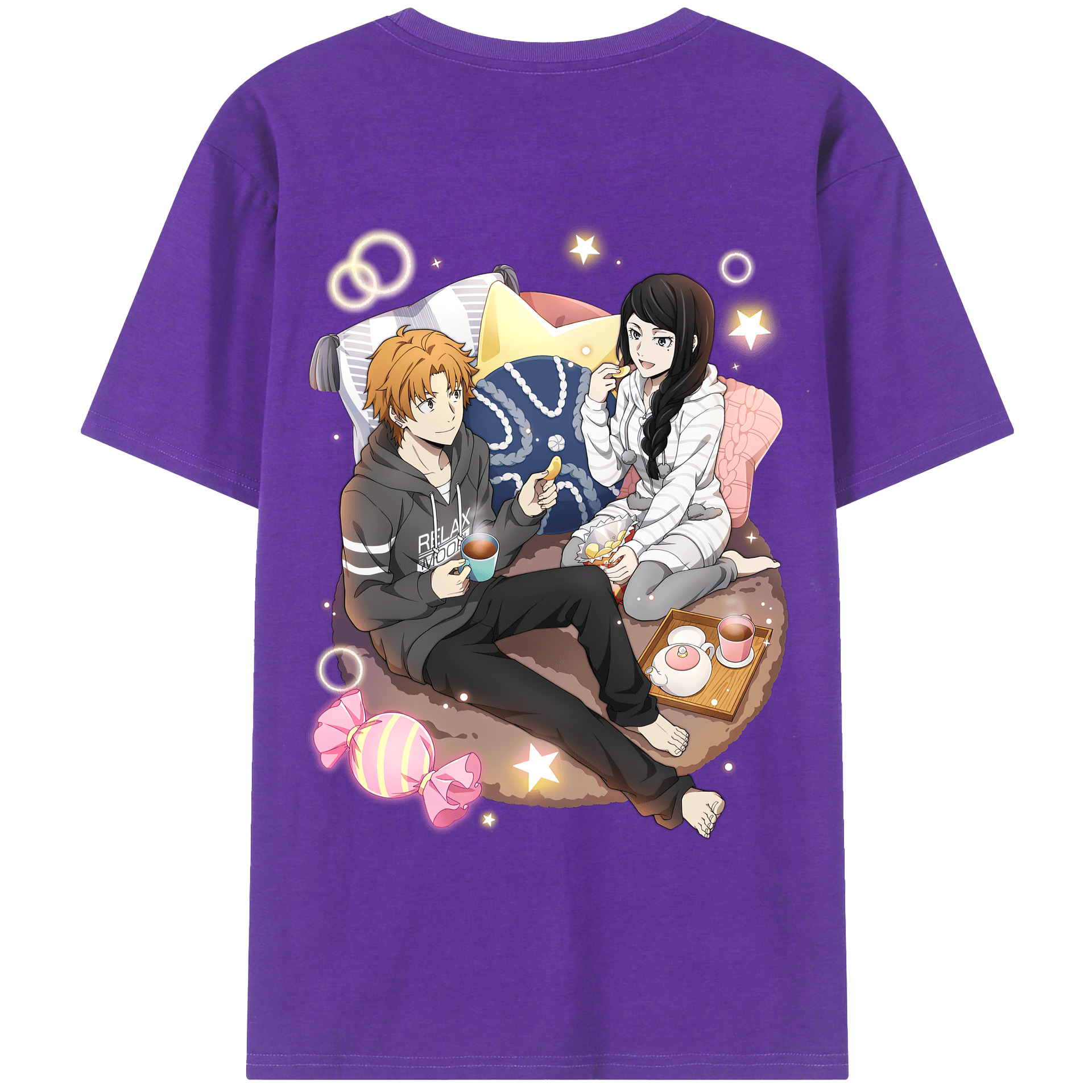 （画像用） 文豪ストレイドッグス Bungo Stray Dogs 綿100％ メンズ半袖Tシャツ（バックプリント） 通気性