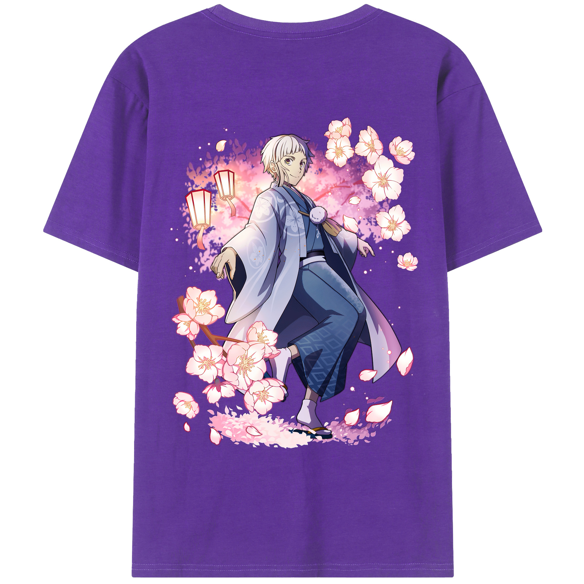 （画像用） 文豪ストレイドッグス Bungo Stray Dogs 綿100％ メンズ半袖Tシャツ（バックプリント） 通気性