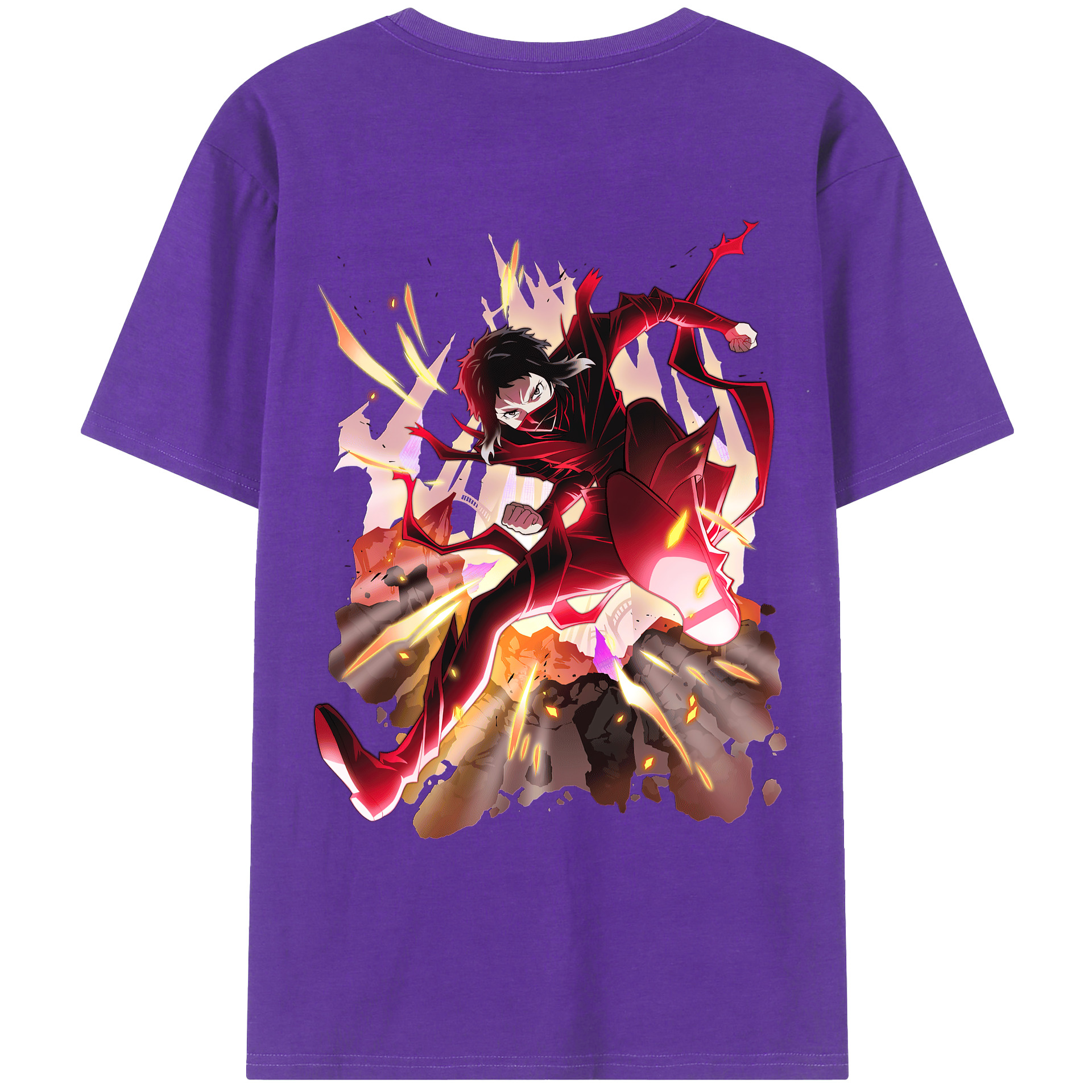 （画像用） 文豪ストレイドッグス Bungo Stray Dogs 綿100％ メンズ半袖Tシャツ（バックプリント） 通気性