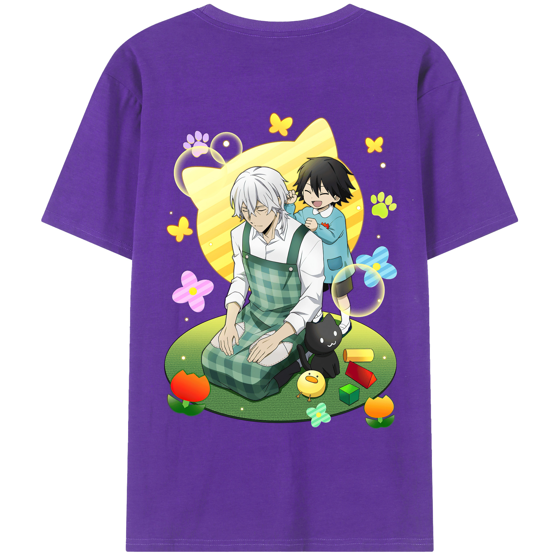 （画像用） 文豪ストレイドッグス Bungo Stray Dogs 綿100％ メンズ半袖Tシャツ（バックプリント） 通気性
