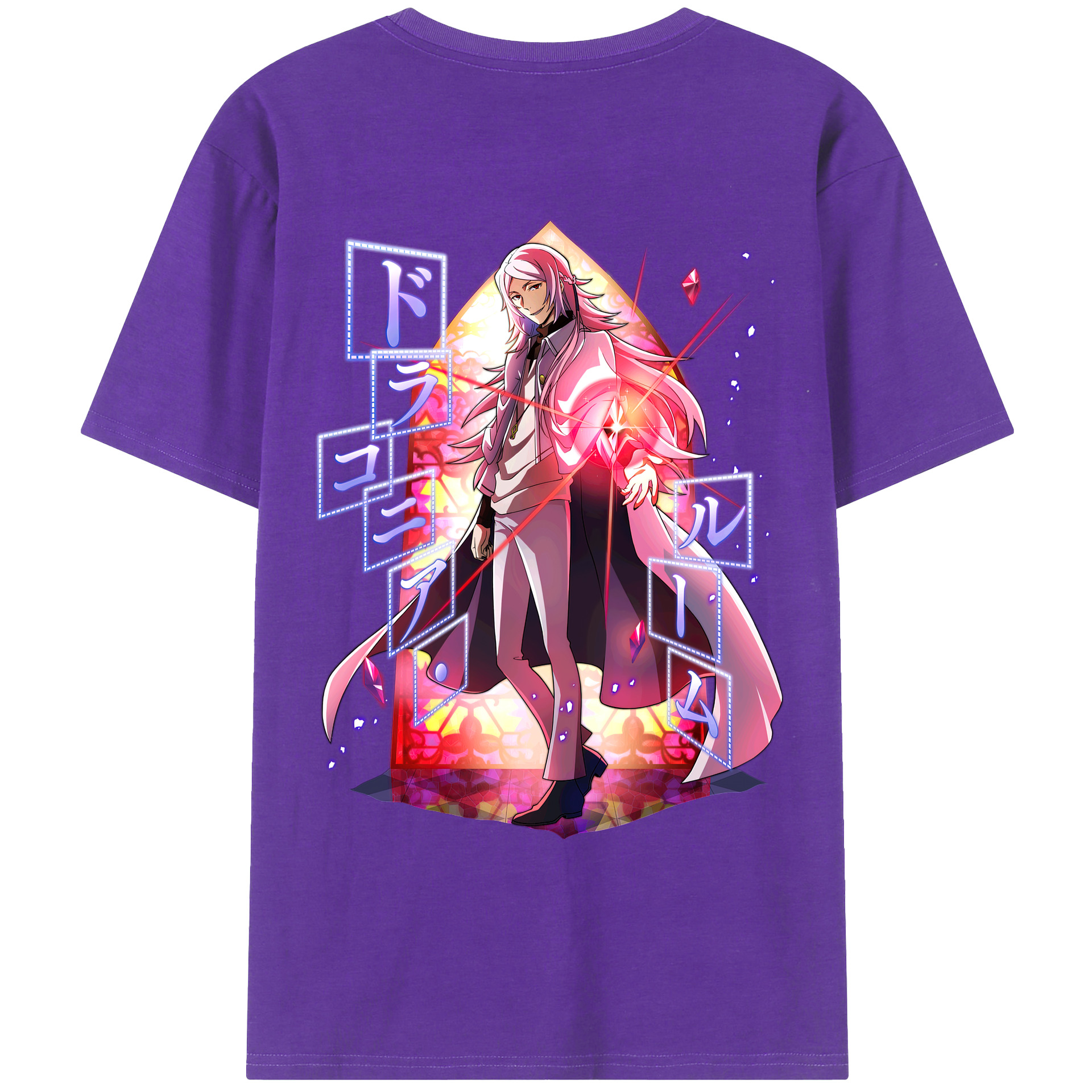 （画像用） 文豪ストレイドッグス Bungo Stray Dogs 綿100％ メンズ半袖Tシャツ（バックプリント） 通気性