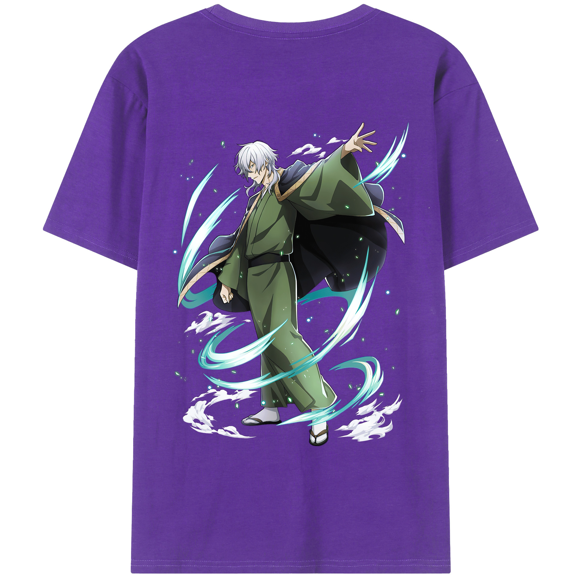 （画像用） 文豪ストレイドッグス Bungo Stray Dogs 綿100％ メンズ半袖Tシャツ（バックプリント） 通気性